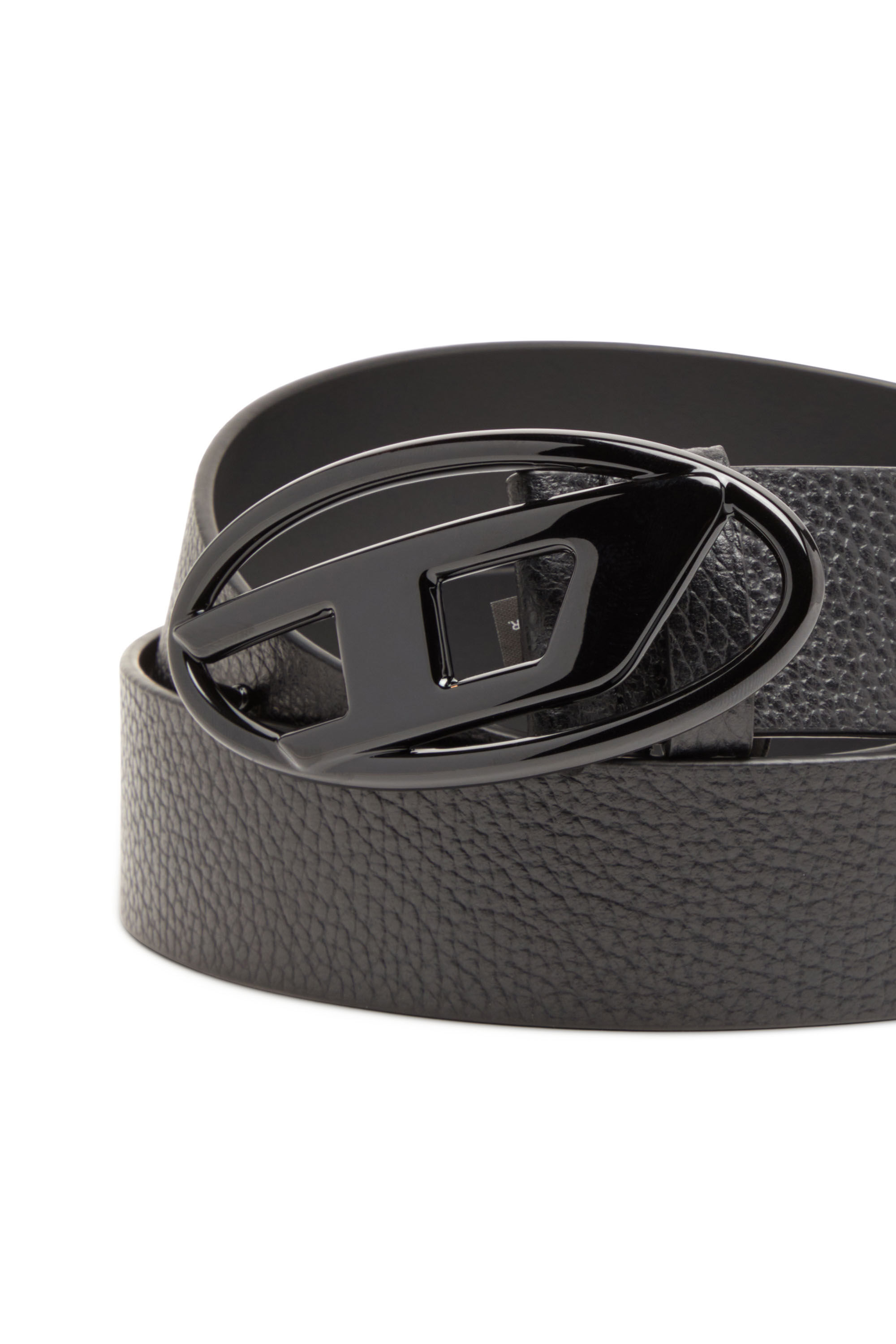 Diesel - B-1DR, Ceinture en cuir avec boucle mate Mixte in Noir - 3