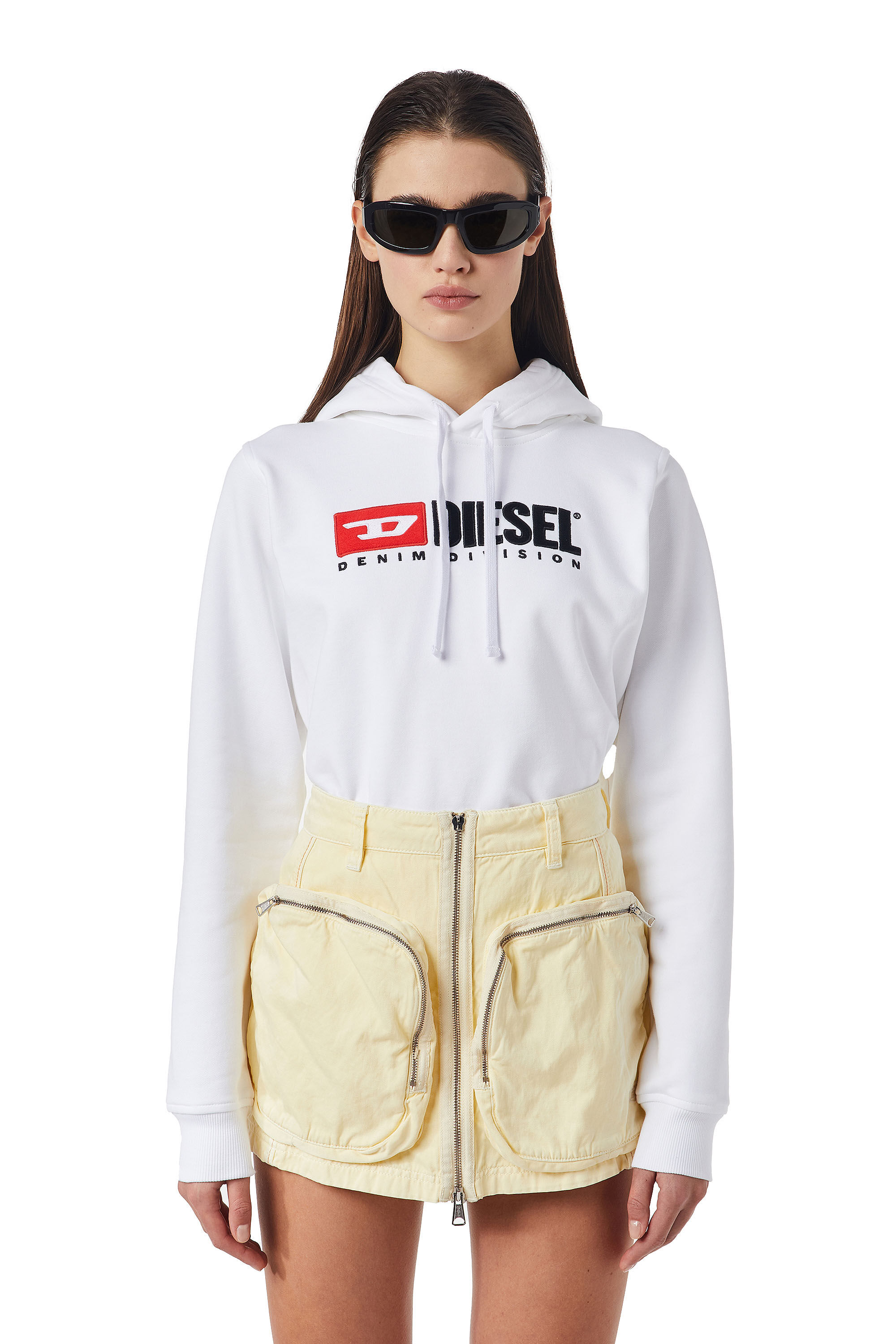 Diesel - F-REGGY-HOOD-DIV, Female's Denim Division hoodie in White - 3