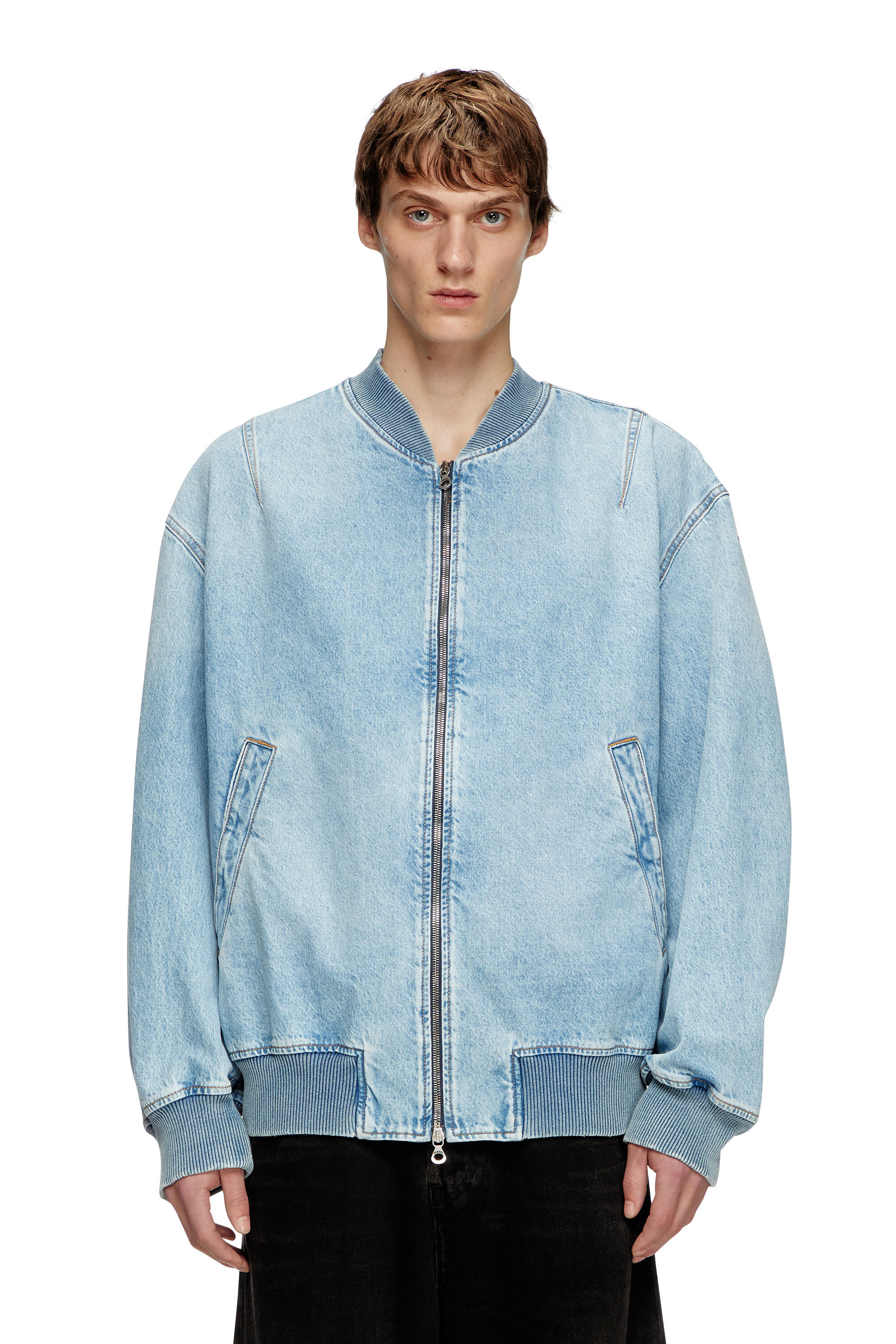 Diesel - D-VINZ, Male's Bomber jacket in denim in Light Blue - 6