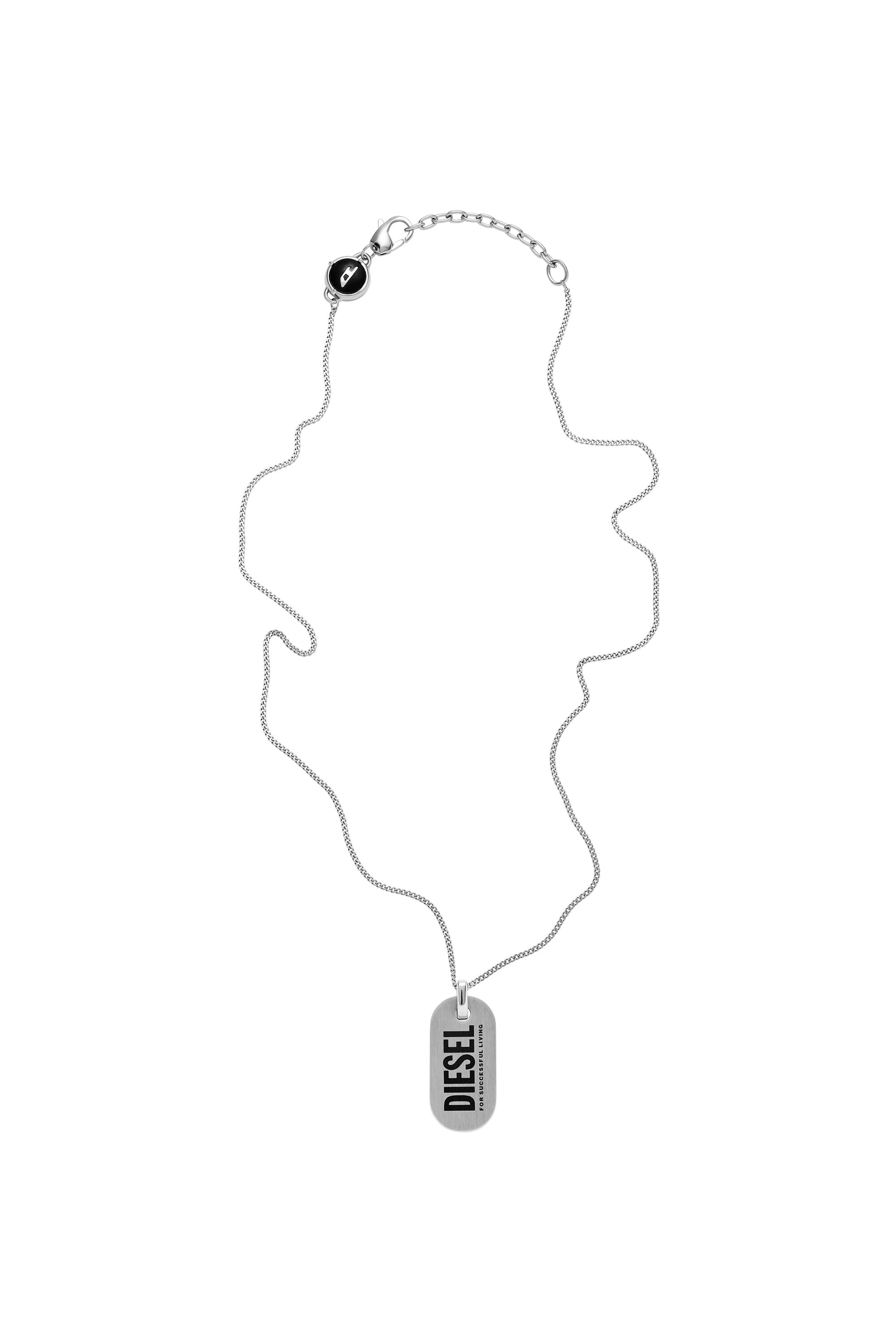 Diesel - DX1348, Collier con plaque style militaire en acier inoxydable Homme in Gris argenté - 2