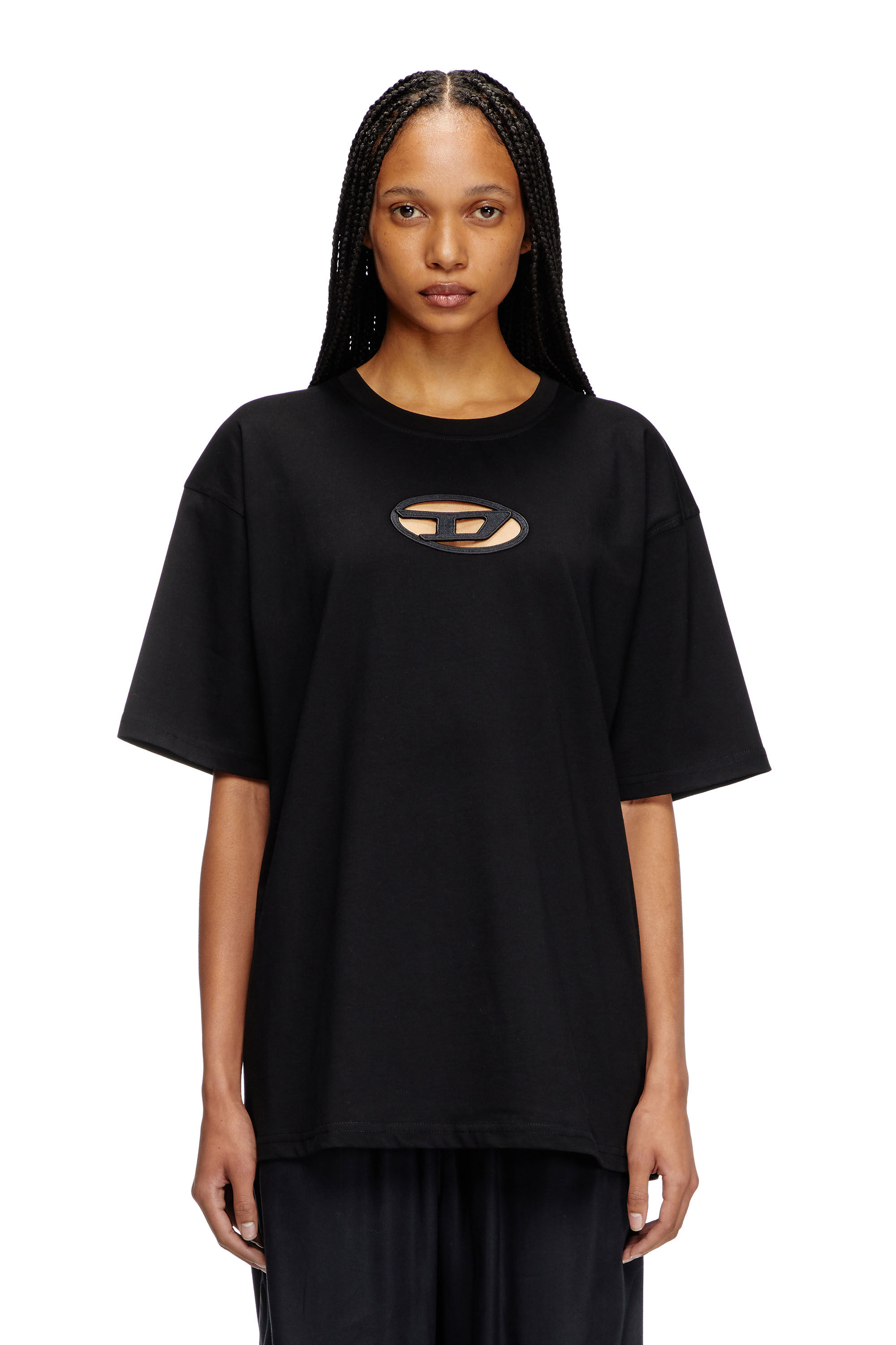 楽天 D Oval embroidered with T-shirt Women's | Diesel | Black トップス