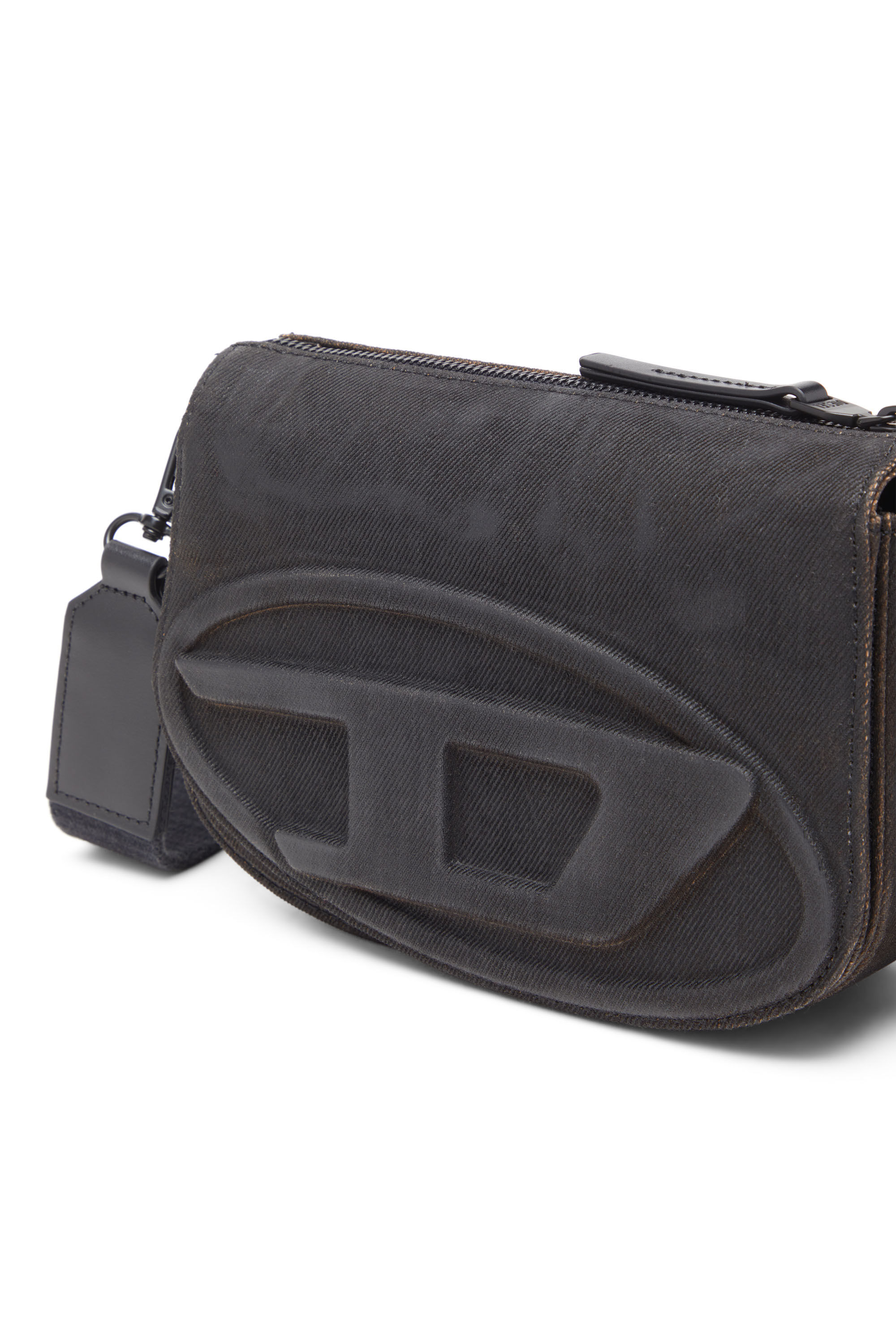 Diesel - 1DR CAMERA BAG, 1DR-Sac Camera en denim floqué Homme in Noir - 5