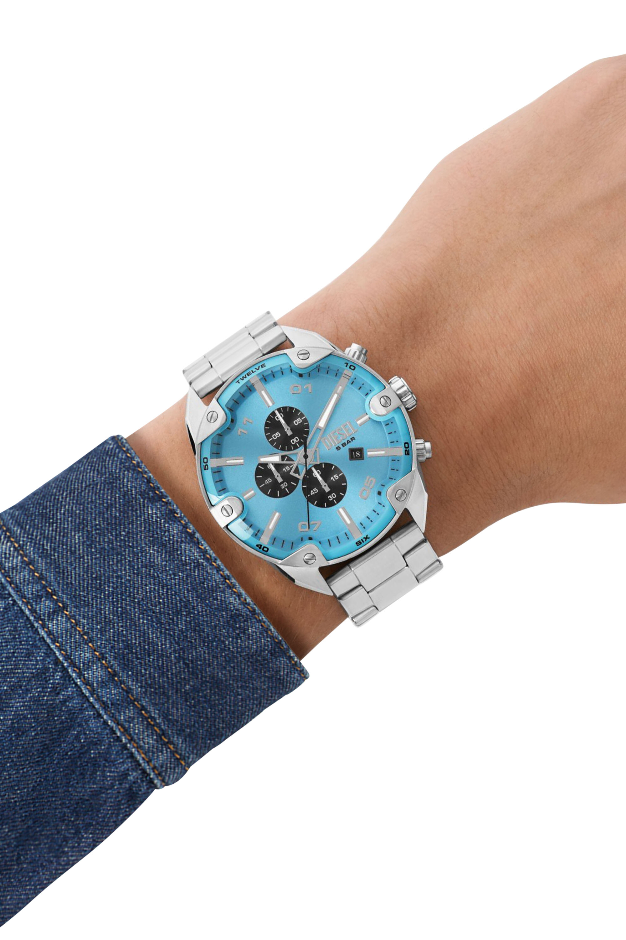 Diesel - DZ4655, Male's Spiked chronograph stainless steel watch in Silver - 4