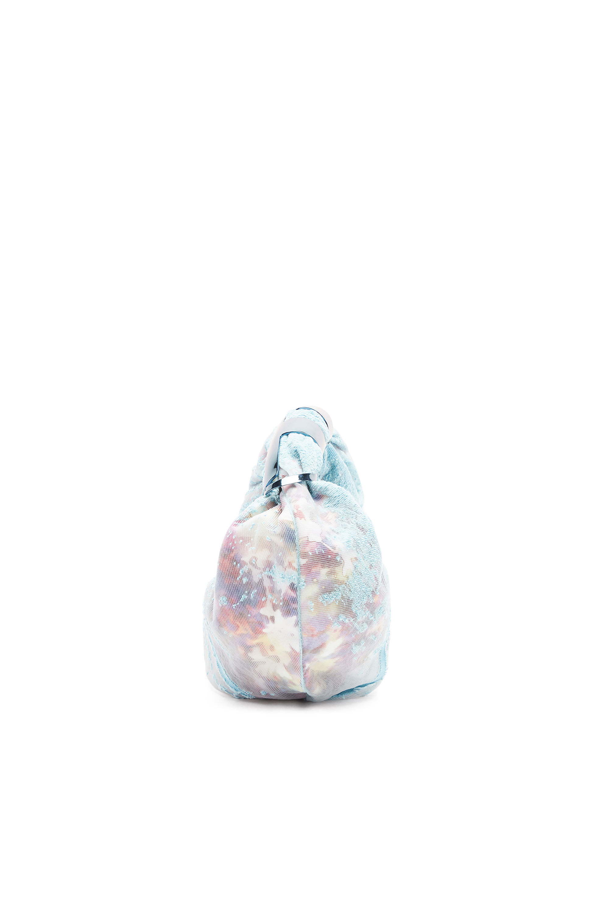 Diesel - GRAB-D HOBO S, Grab-D S-Sac hobo en denim dévoré avec fleurs Femme in Bleu - 4
