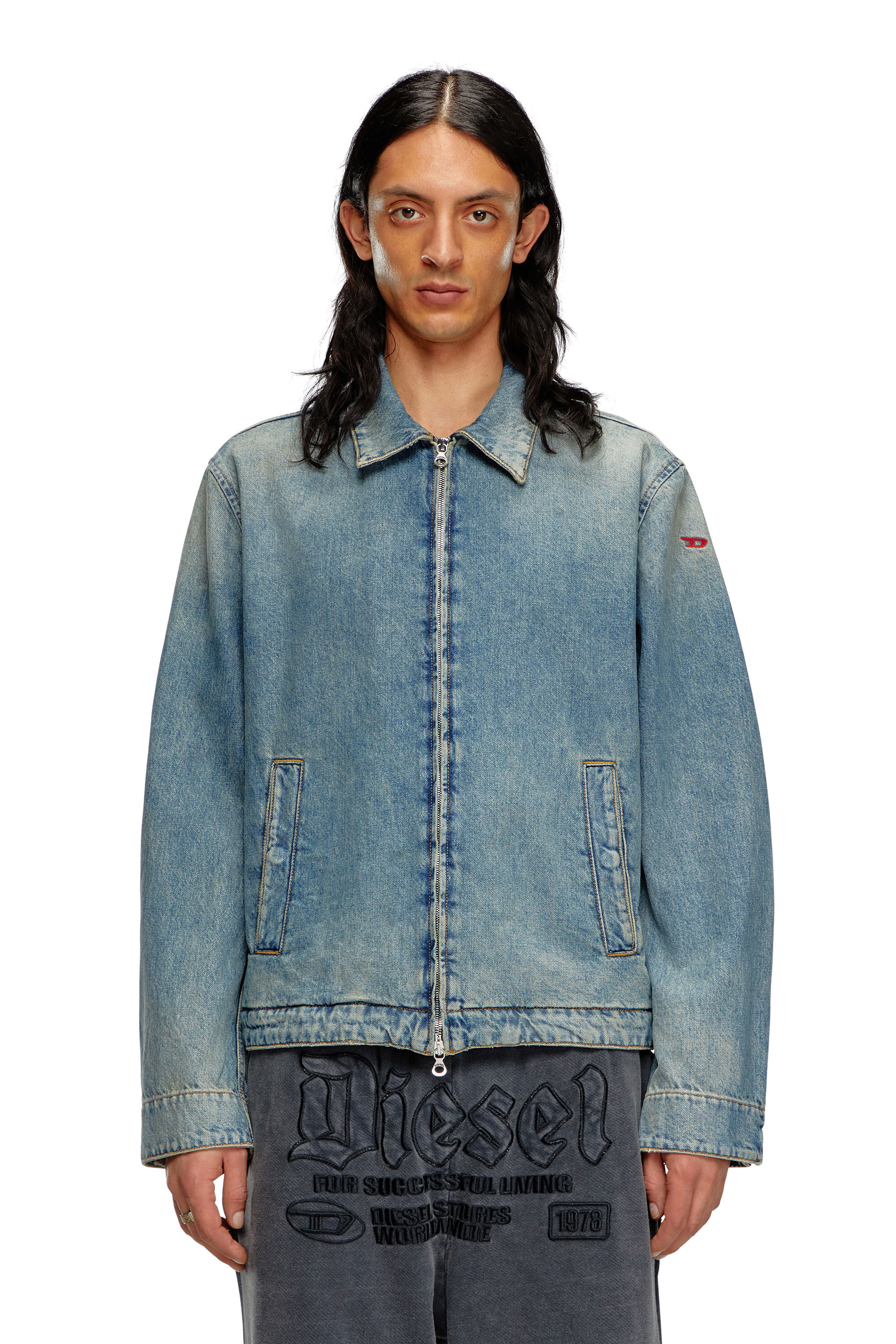 Men s Denim blouson jacket Blue Diesel