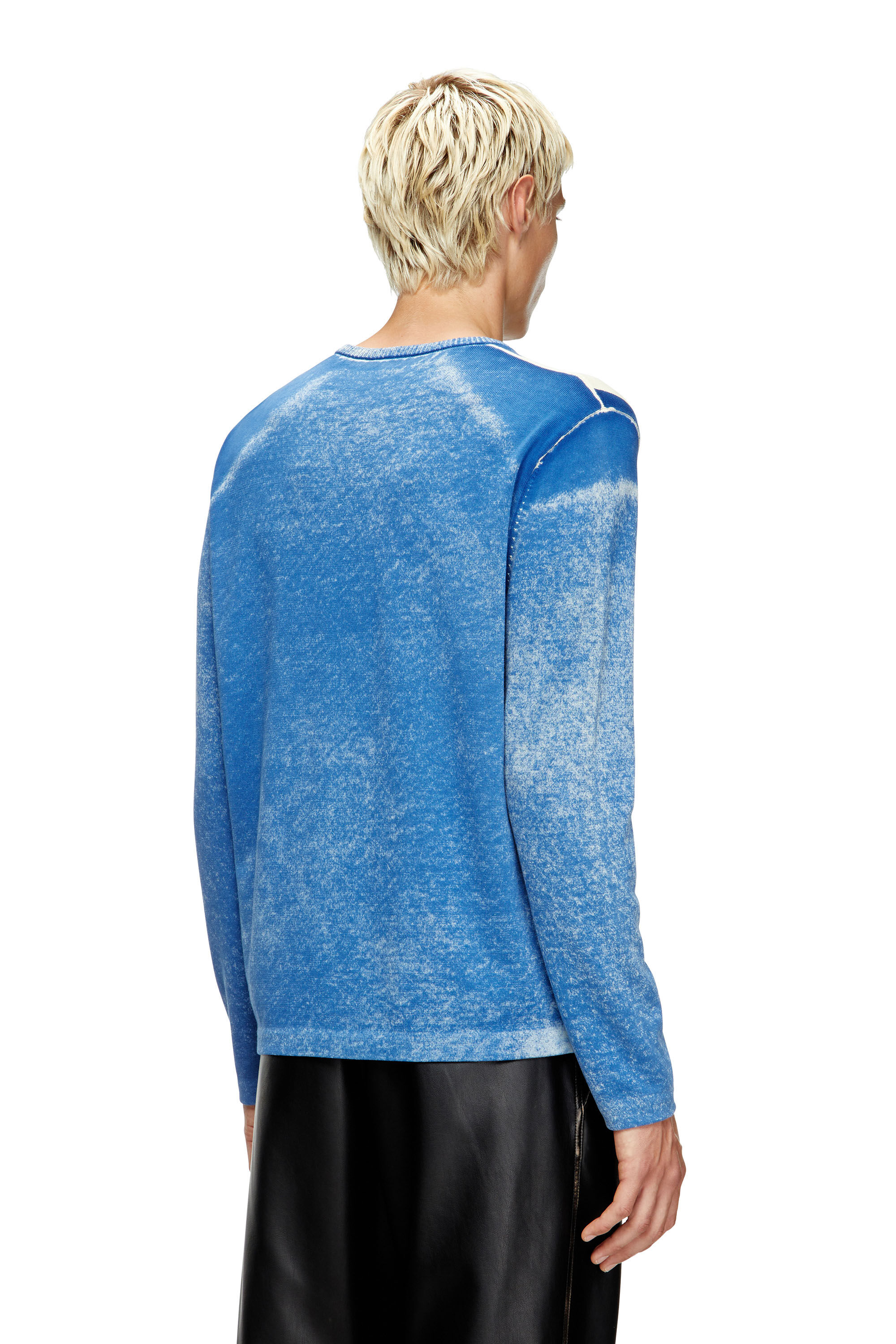 Diesel - K-OLIBA-V, Male's Inside-print striped jumper in Blue/White - 4