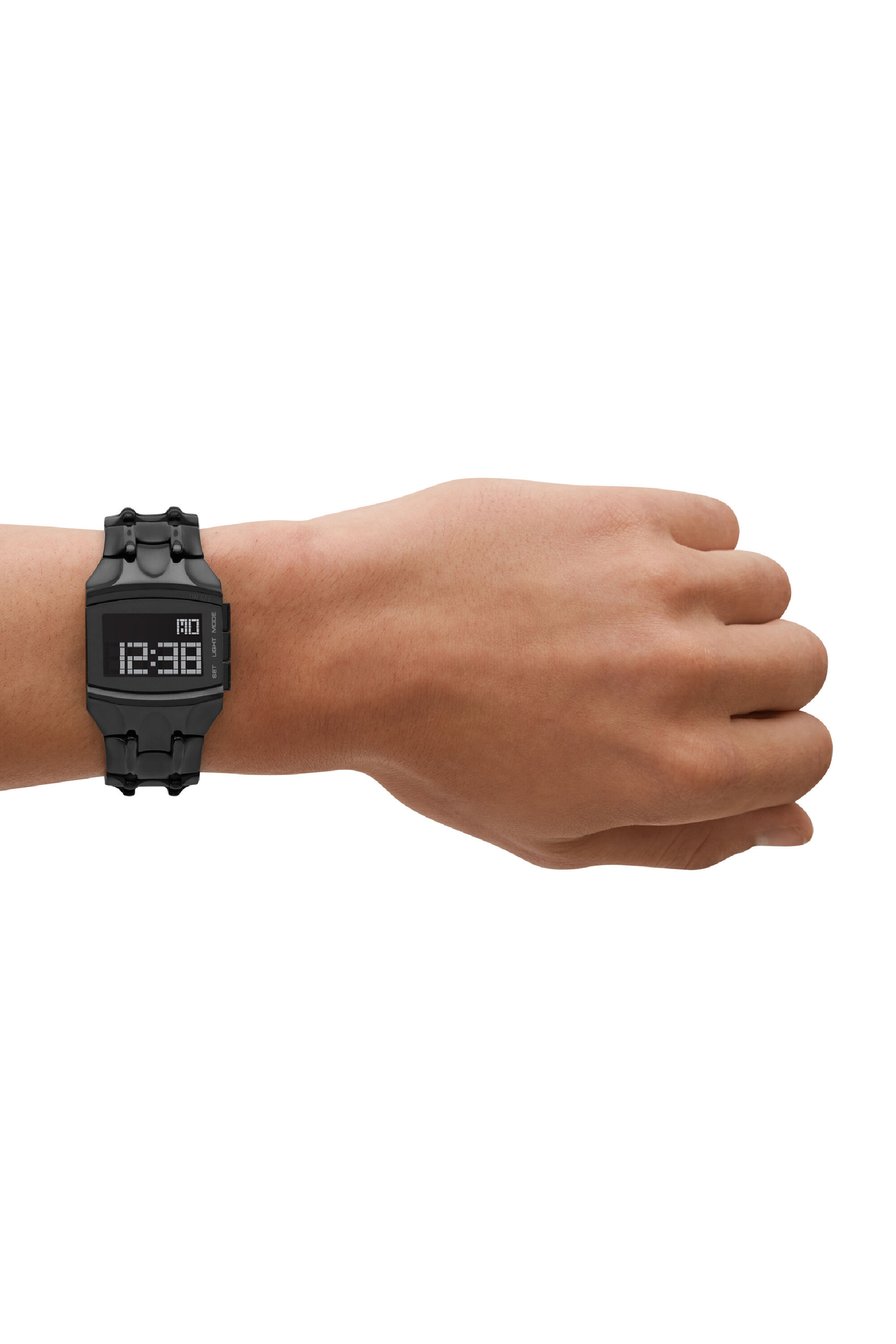 Diesel - DZ2156, Montre Croco Digital en acier inoxydable Homme in Noir - 5
