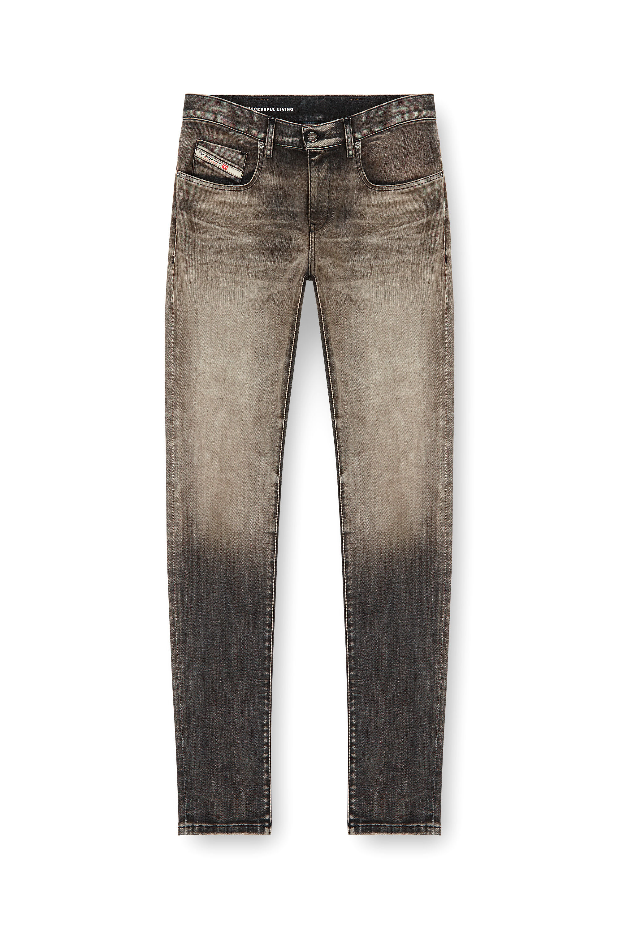 Diesel - Slim Jeans 2019 D-Strukt 09L39 Homme, Gris Clair - Image 2
