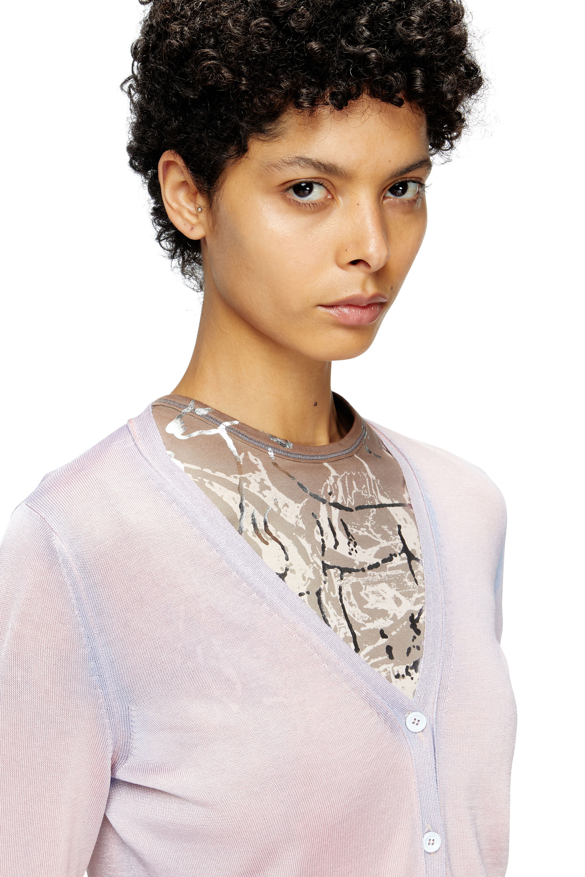 Diesel - M-VITTA, Cardigan effet dégradé Femme in Rose - 5