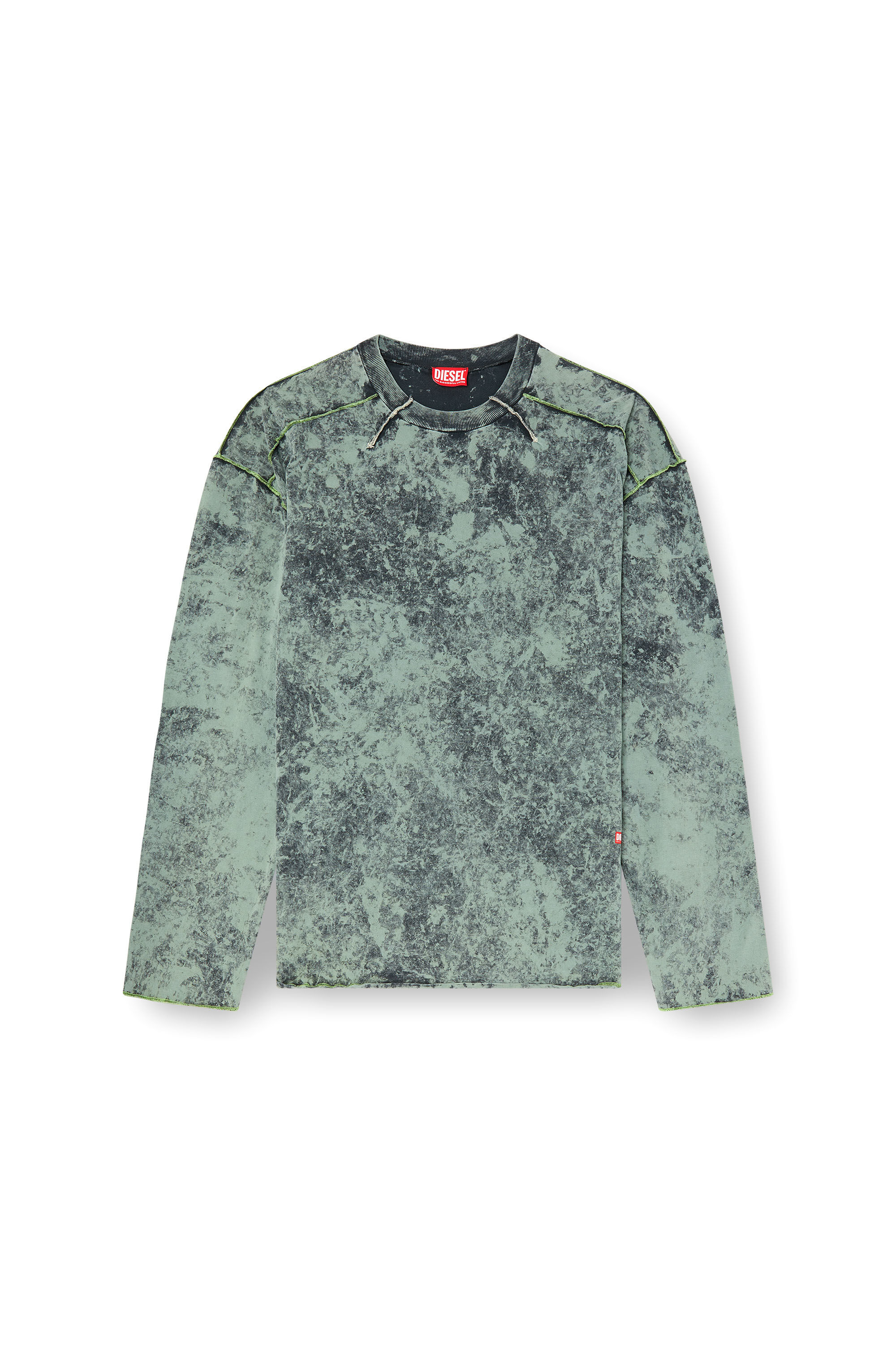 Diesel - T-CRAHOR-LS-R1, Male's Treated long-sleeve T-shirt in Green - 2