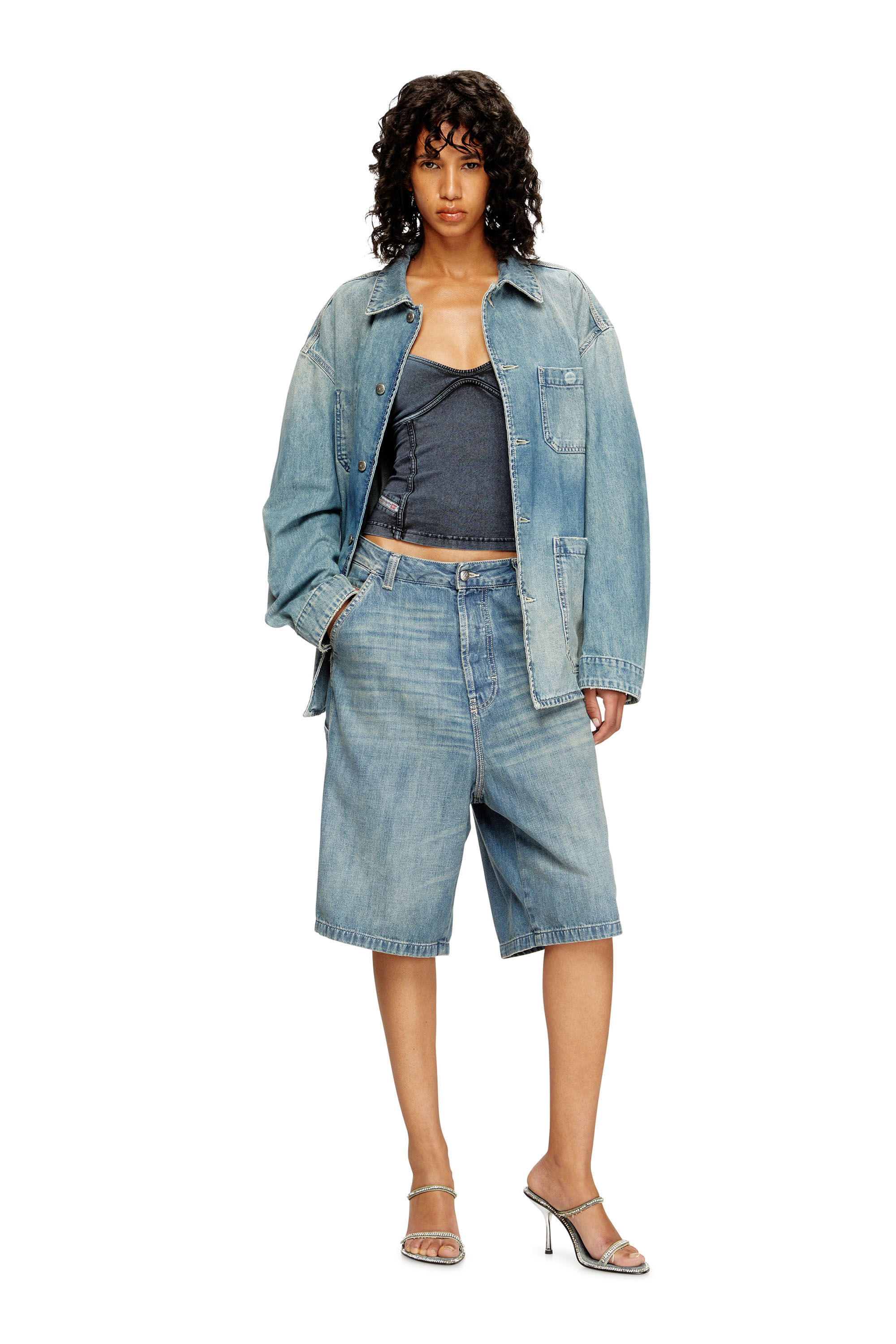 Diesel - D-STACK-U, Unisex's Utility-style denim jacket in Medium Blue - 7