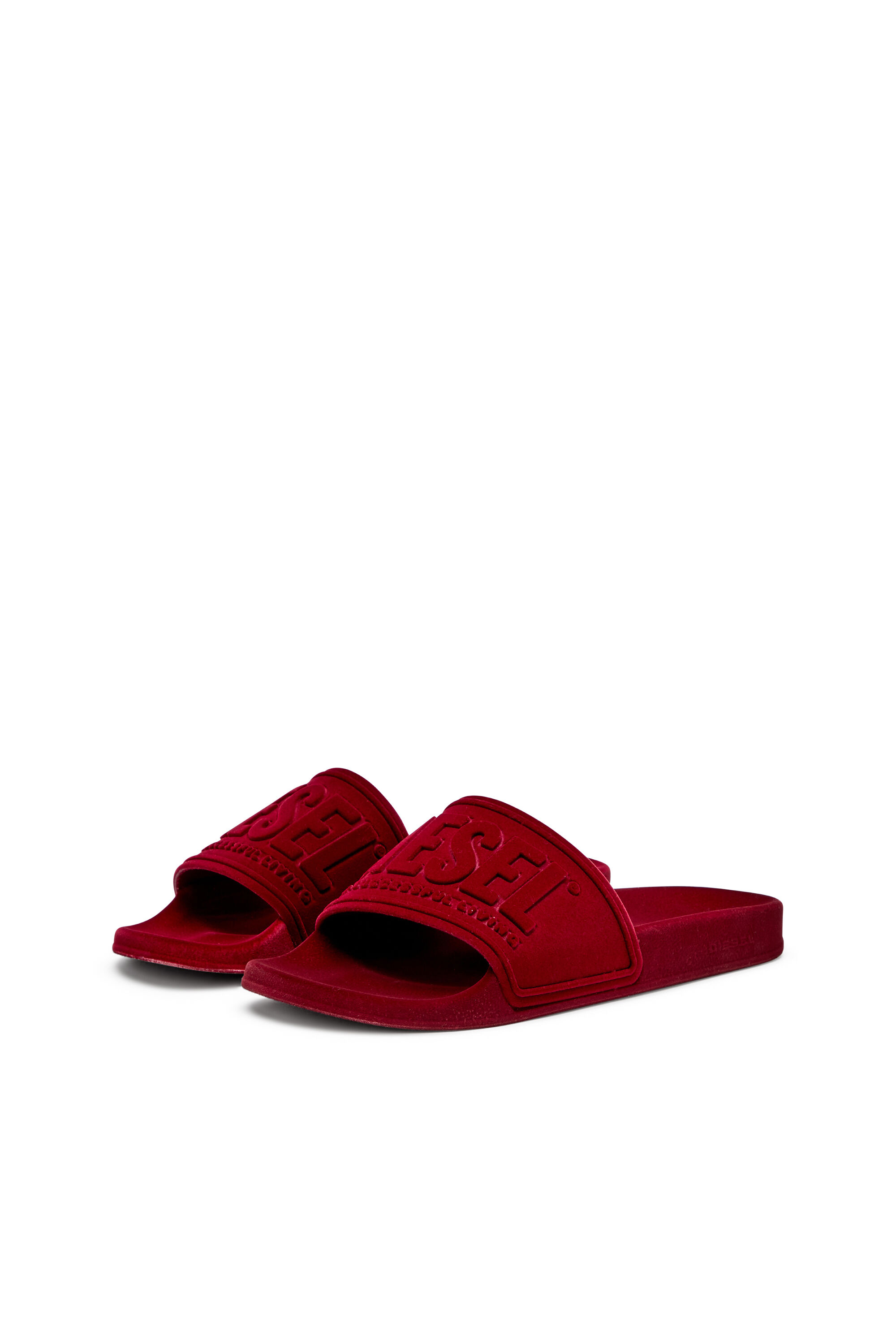 Diesel - SA-MAYEMI CC W, Female's Sa-Mayemi-Pool slides with velvety flocking in Red - 8