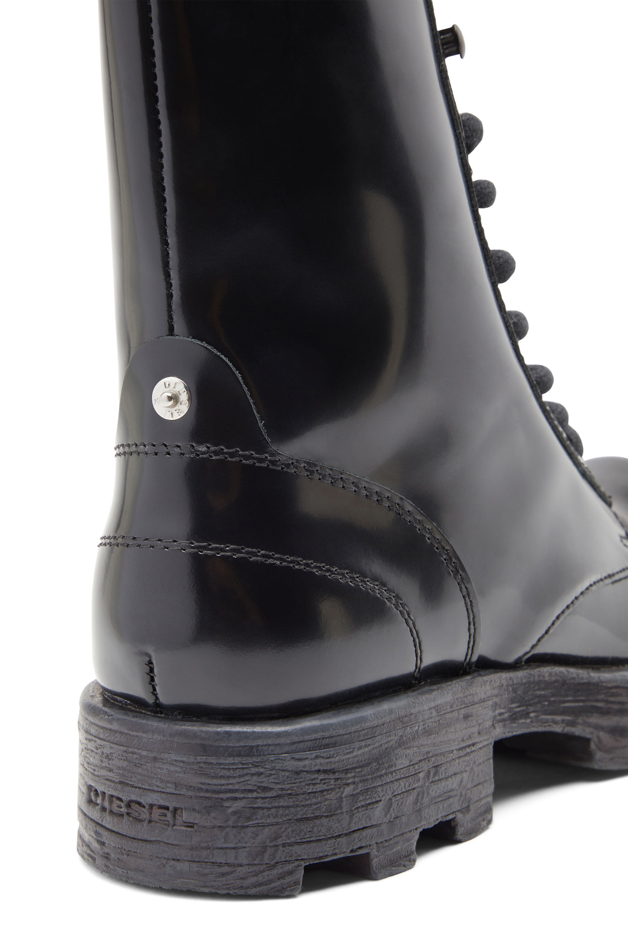 D-HAMMER BT W Woman: Combat boots in glossed leather | Diesel
