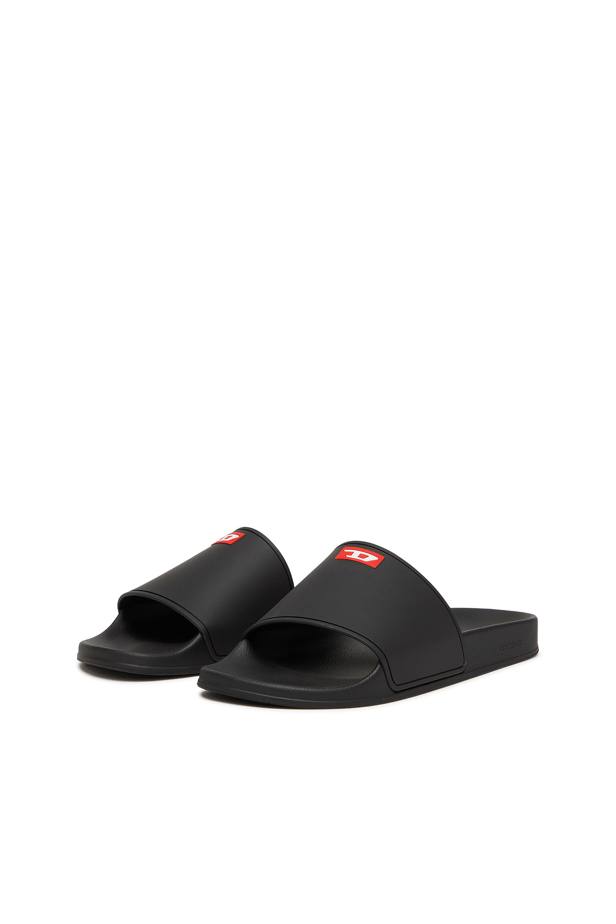 Diesel - SA-SWIM, Claquettes de piscine en caoutchouc avec logo D Homme in Noir - 8