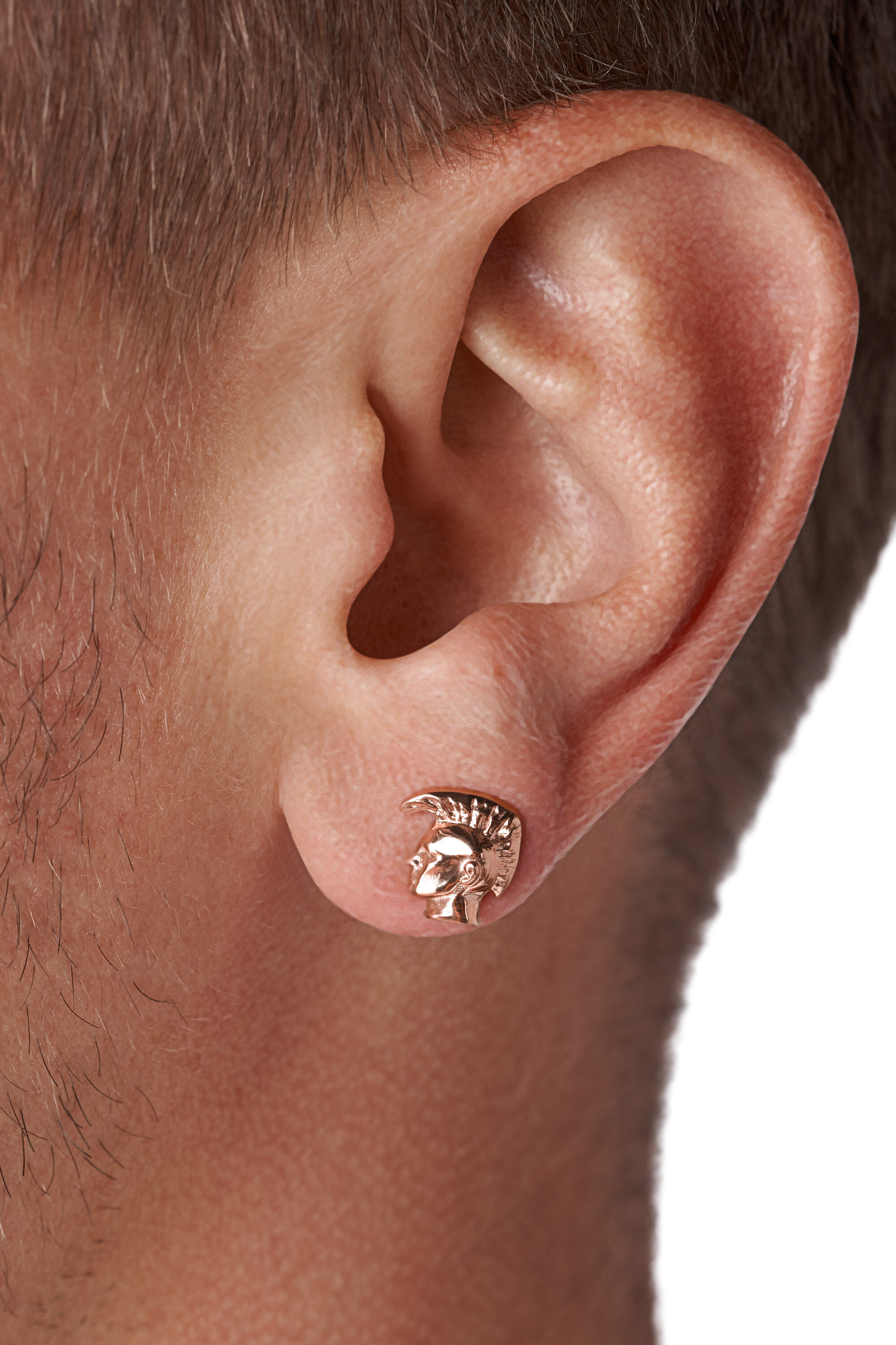 Diesel - DX1277, Male's "Only the brave" icon single stud earring in Pink - 3