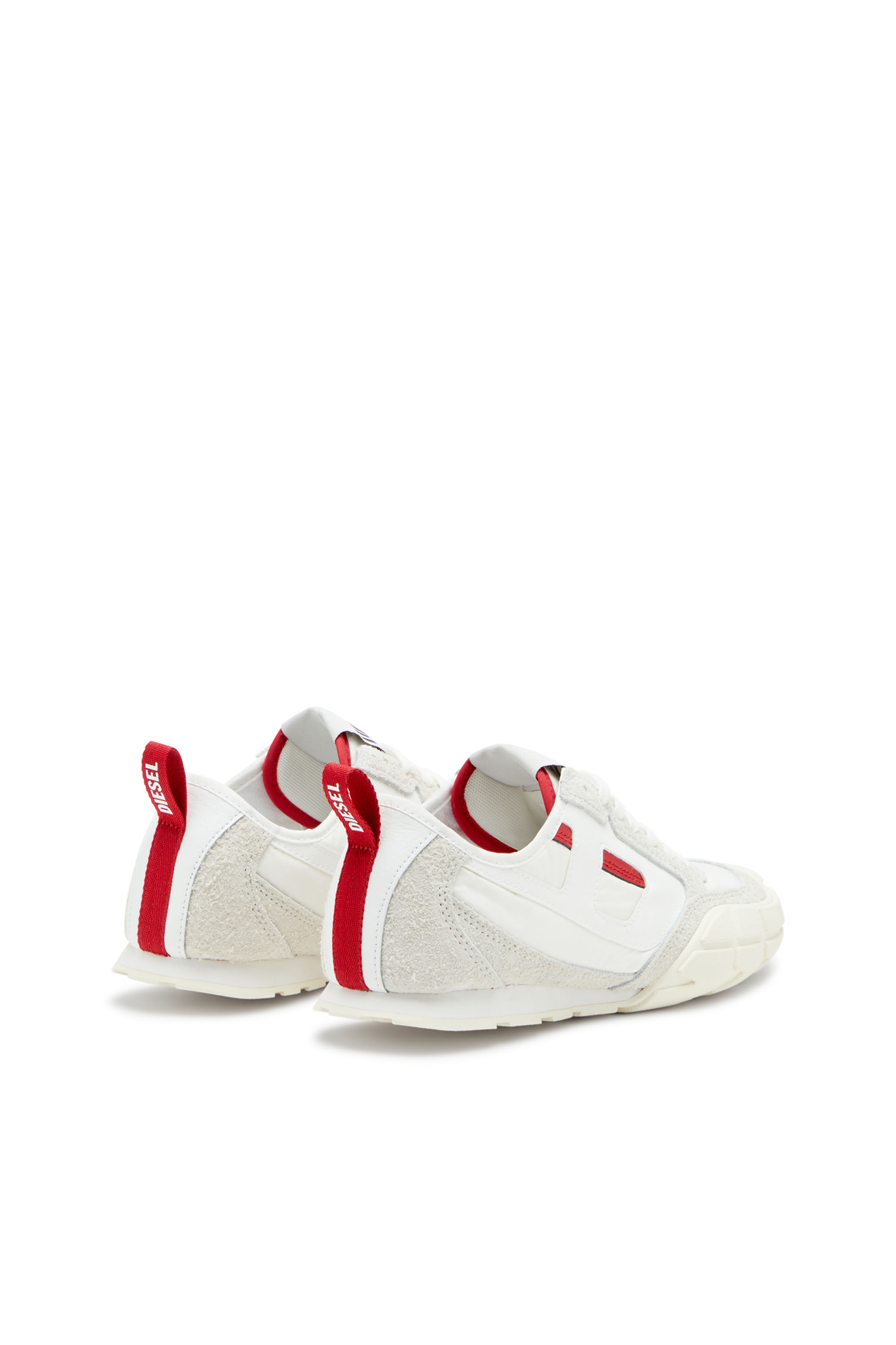 Diesel - S-PAGODHA LOW W, Female's S-Pagodha-Sneakers in leather, suede and ripstop in White/Red - 3
