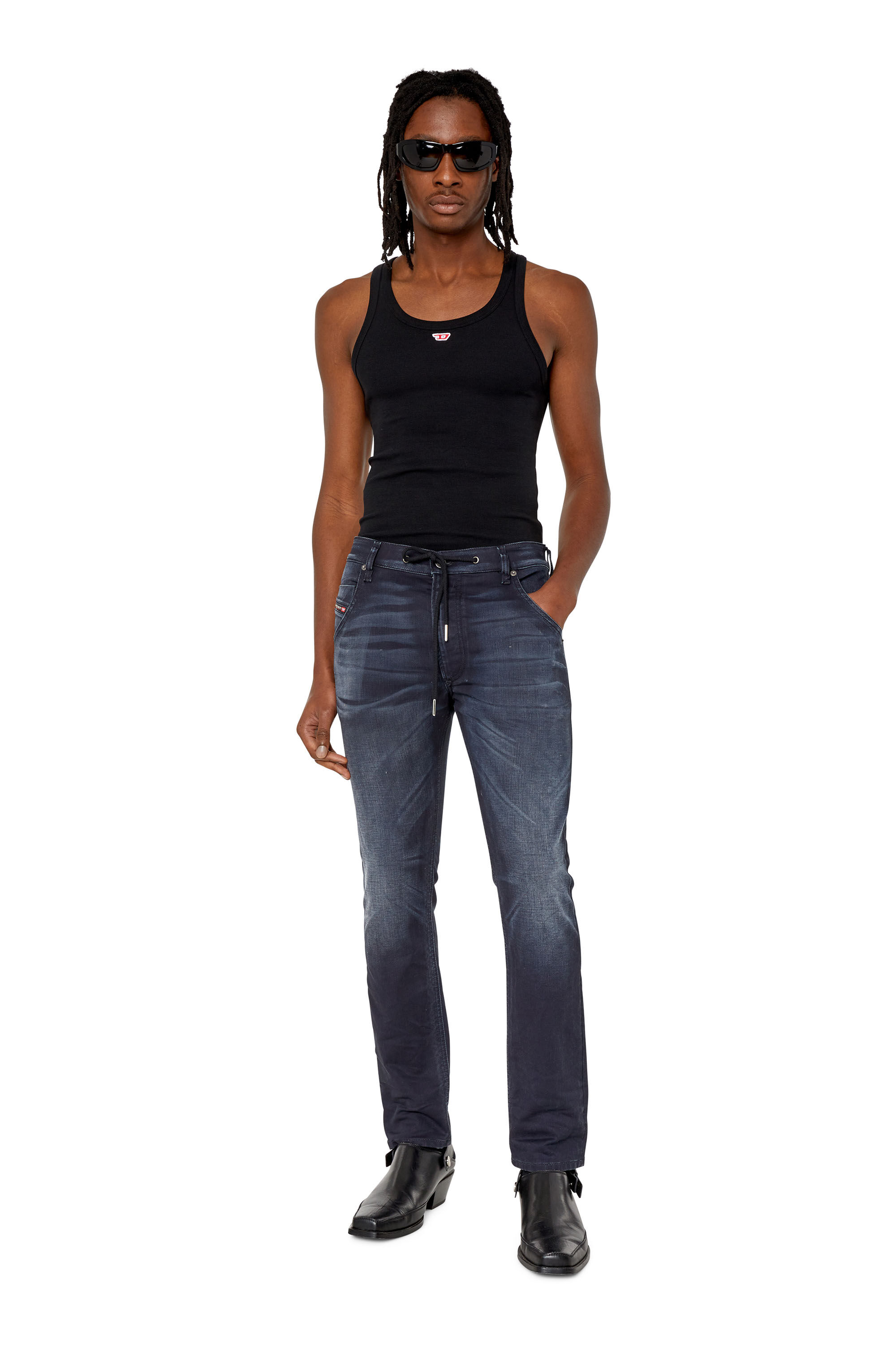 KROOLEY Y NE Man Dark grey tapered Jeans Diesel