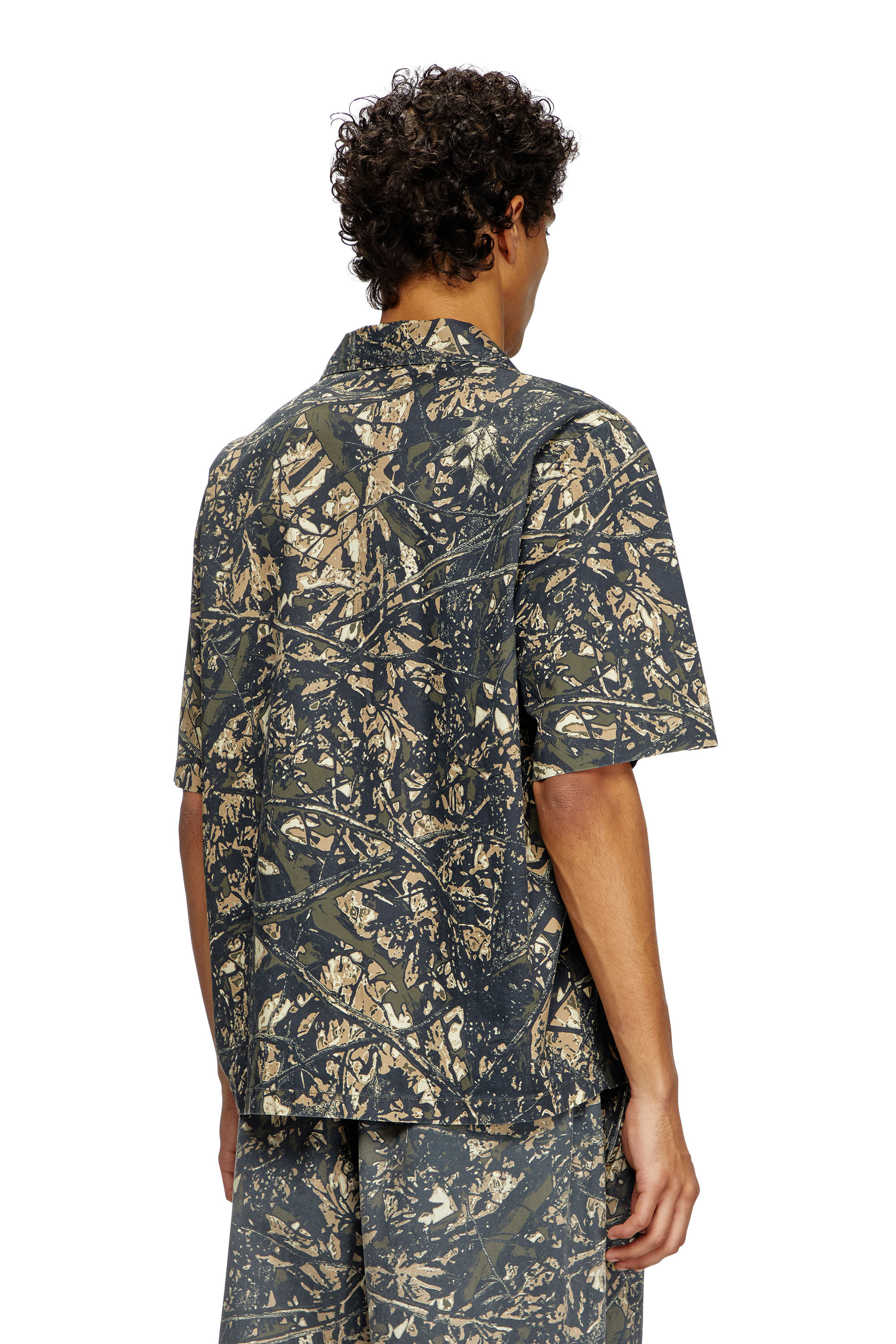 Diesel - S-LINT, Male's Short sleeved shirt with camo print in Brown/Green - 4