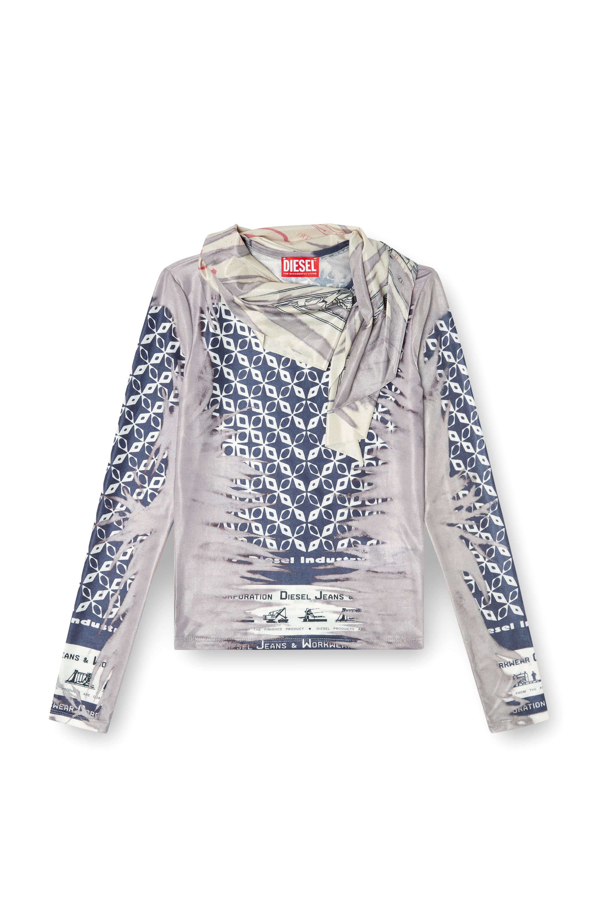 Diesel - T-ANDA, Top avec col noué style bandana Femme in Polychrome - 2