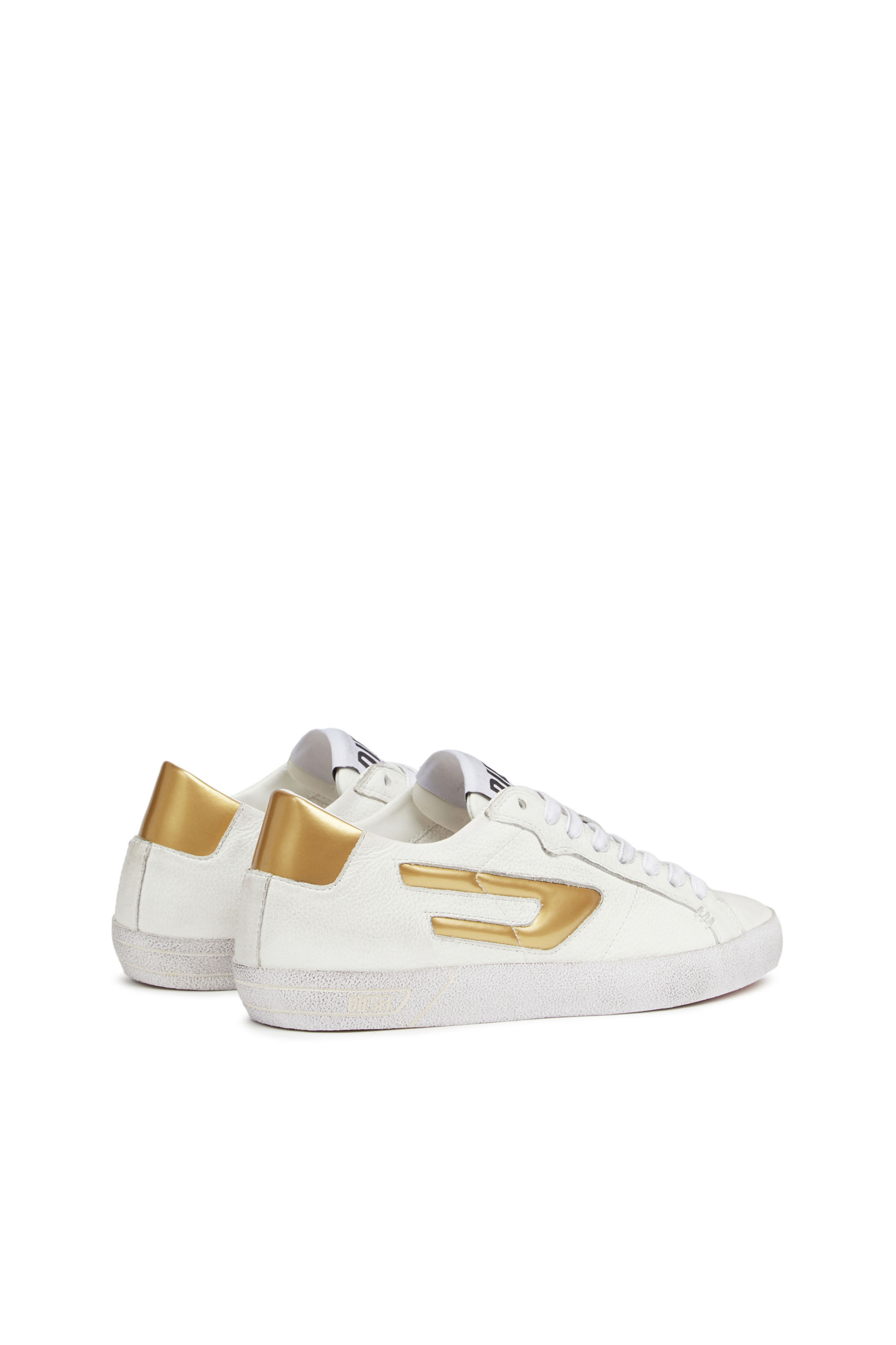 Diesel - S-LEROJI LOW W, Female's S-Leroji Low W - Low-top sneakers with metallic D logo in White/Yellow - 5