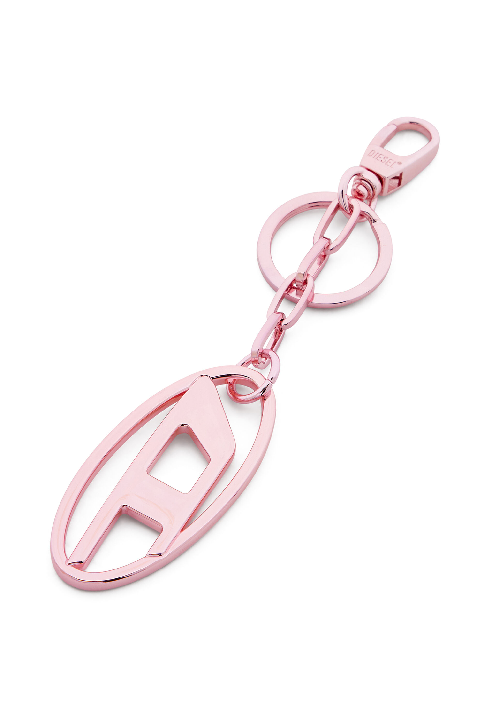 Women s Metal keyring with logo plaque Pink Diesel