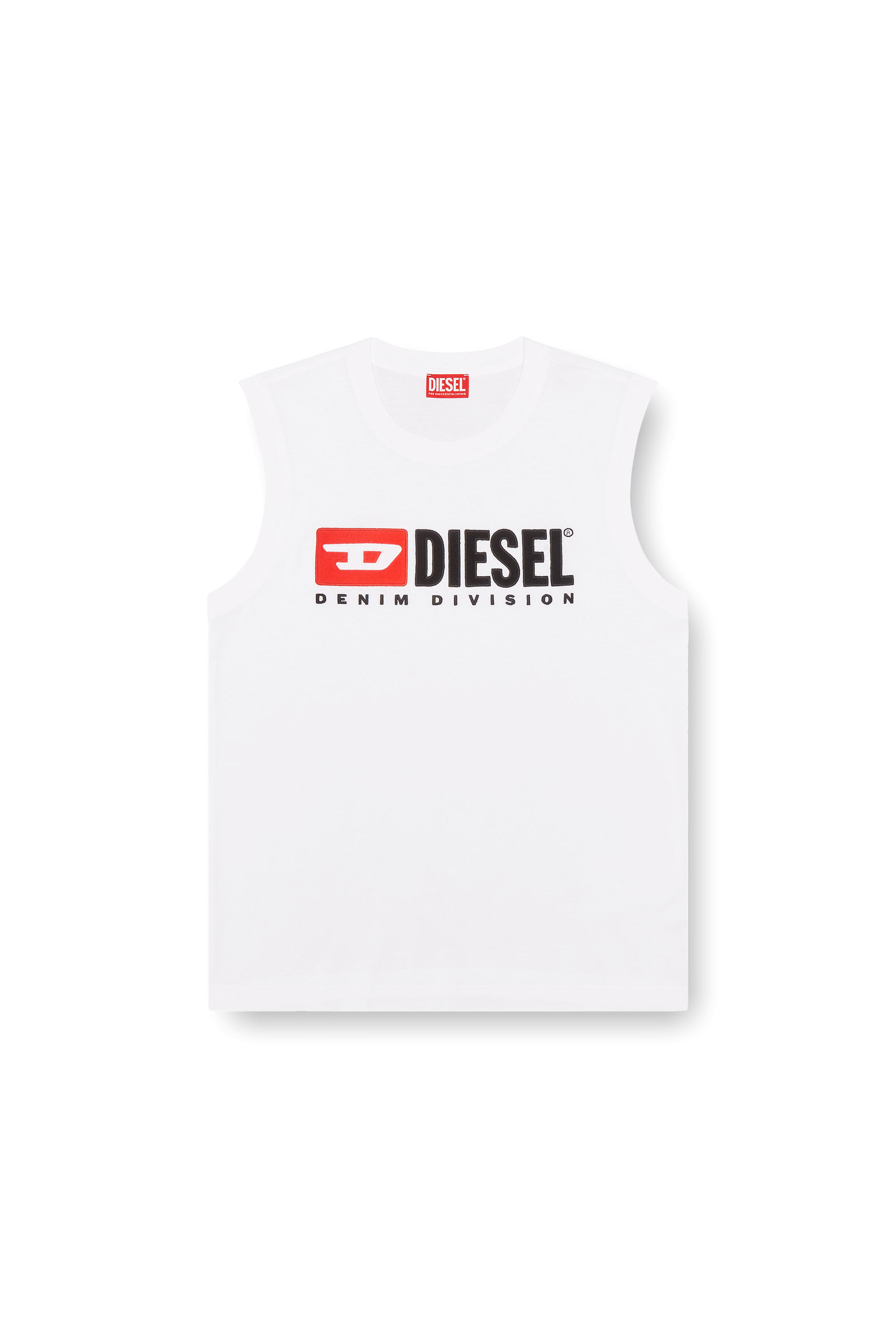 Diesel - T-ISCO-DIV, Male's Tank top with chest logo print in White - 2