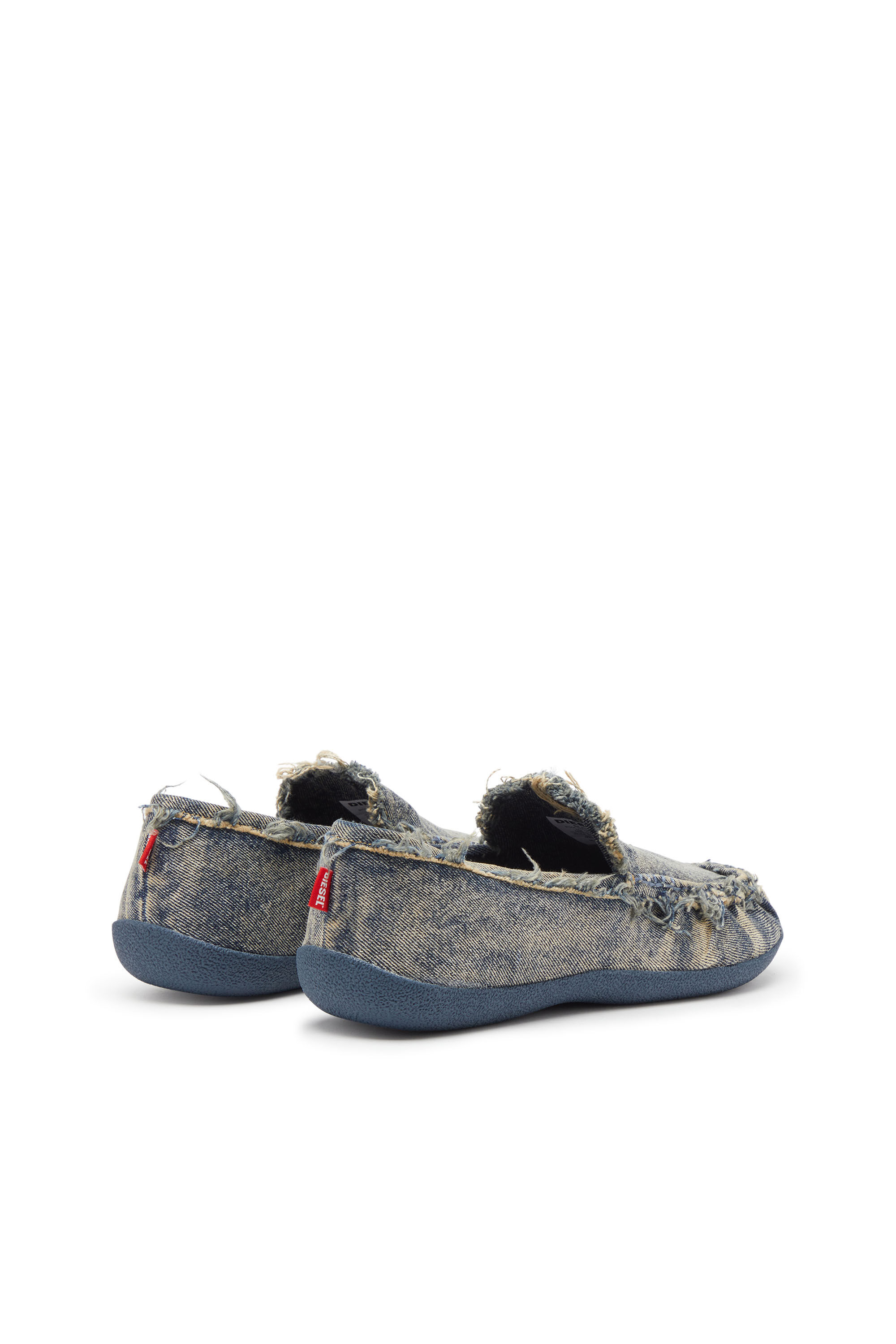 Diesel - D-SHOCK MOC, Male's D-Shock-Distressed denim loafers in Blue - 3