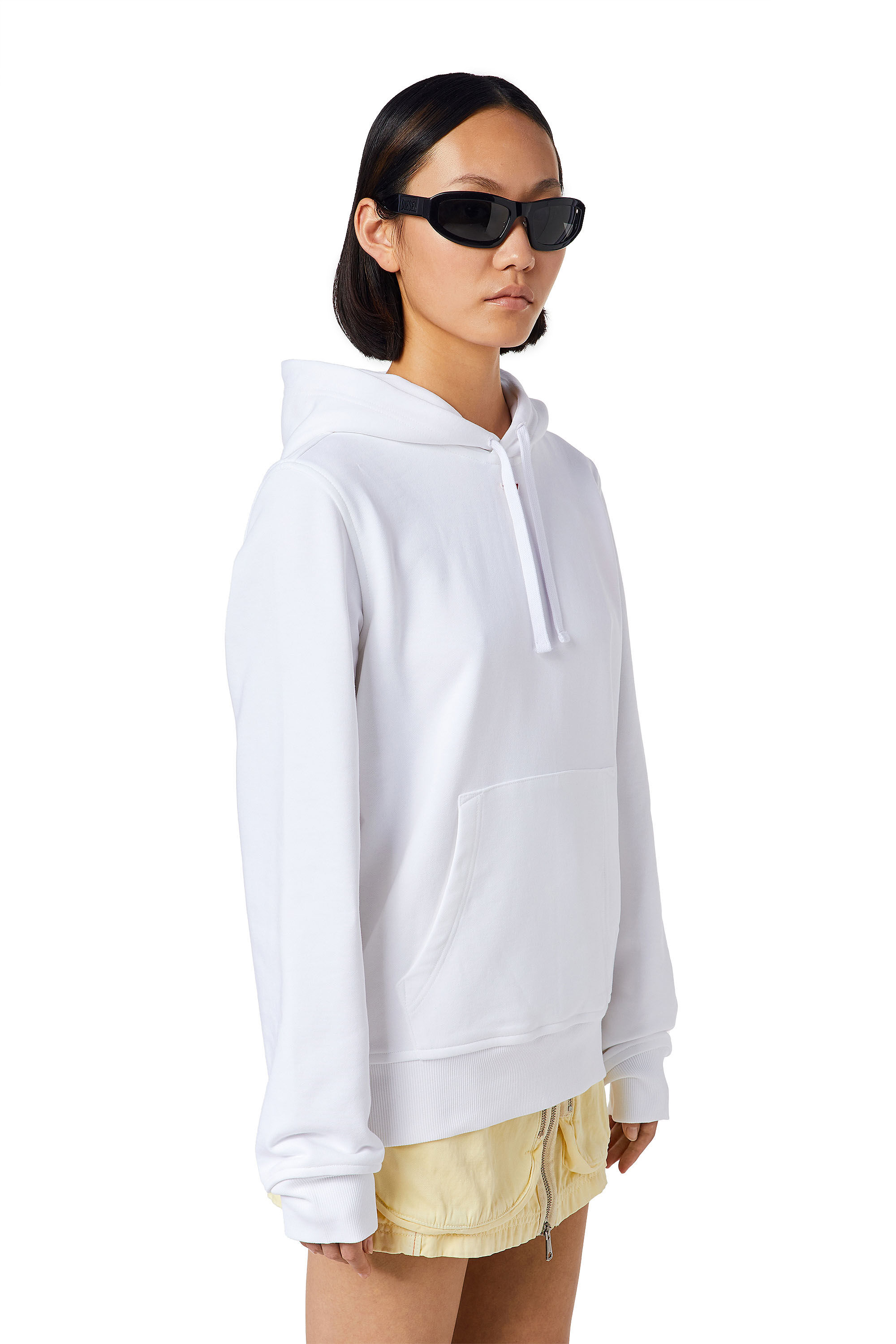 Diesel - S-GINN-HOOD-D, Female's Hoodie with D logo in White - 6