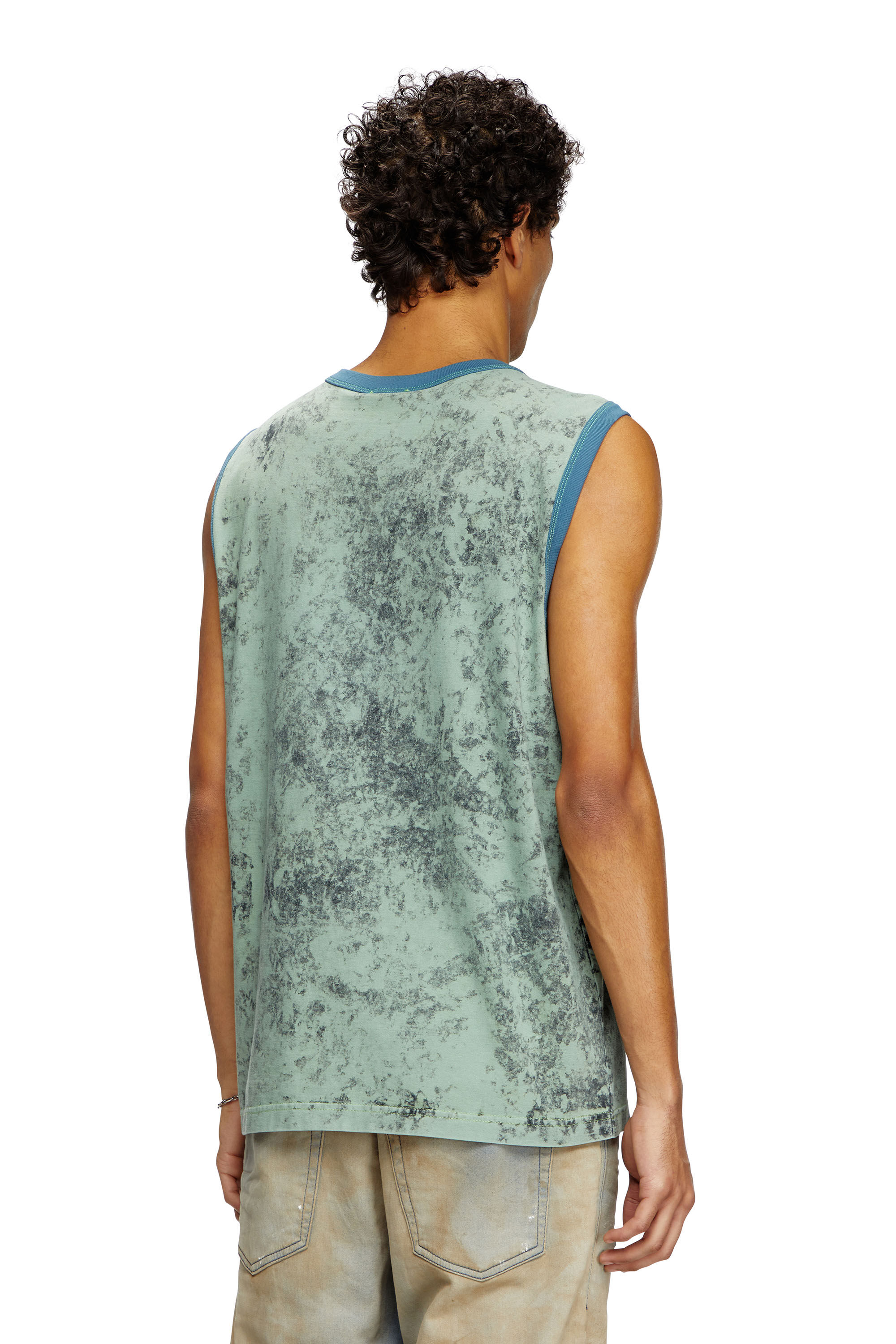 Diesel - T-BISCO-R1, Débardeur traité avec logo Diesel Core Homme in Vert - 4