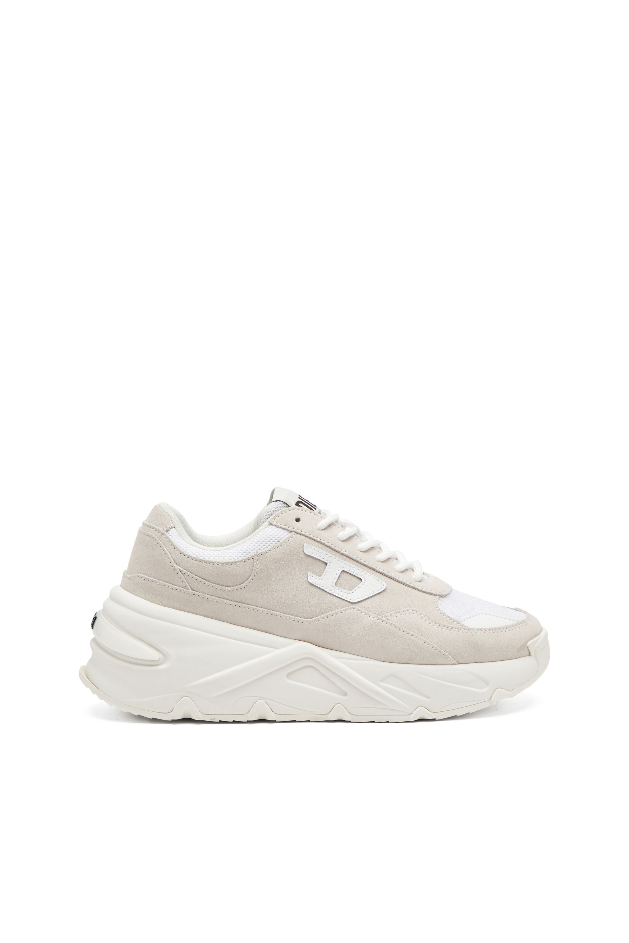 Diesel - S-SAVANNAH W, Female's S-Savannah-Platform sneakers in suede and mesh in White - 1