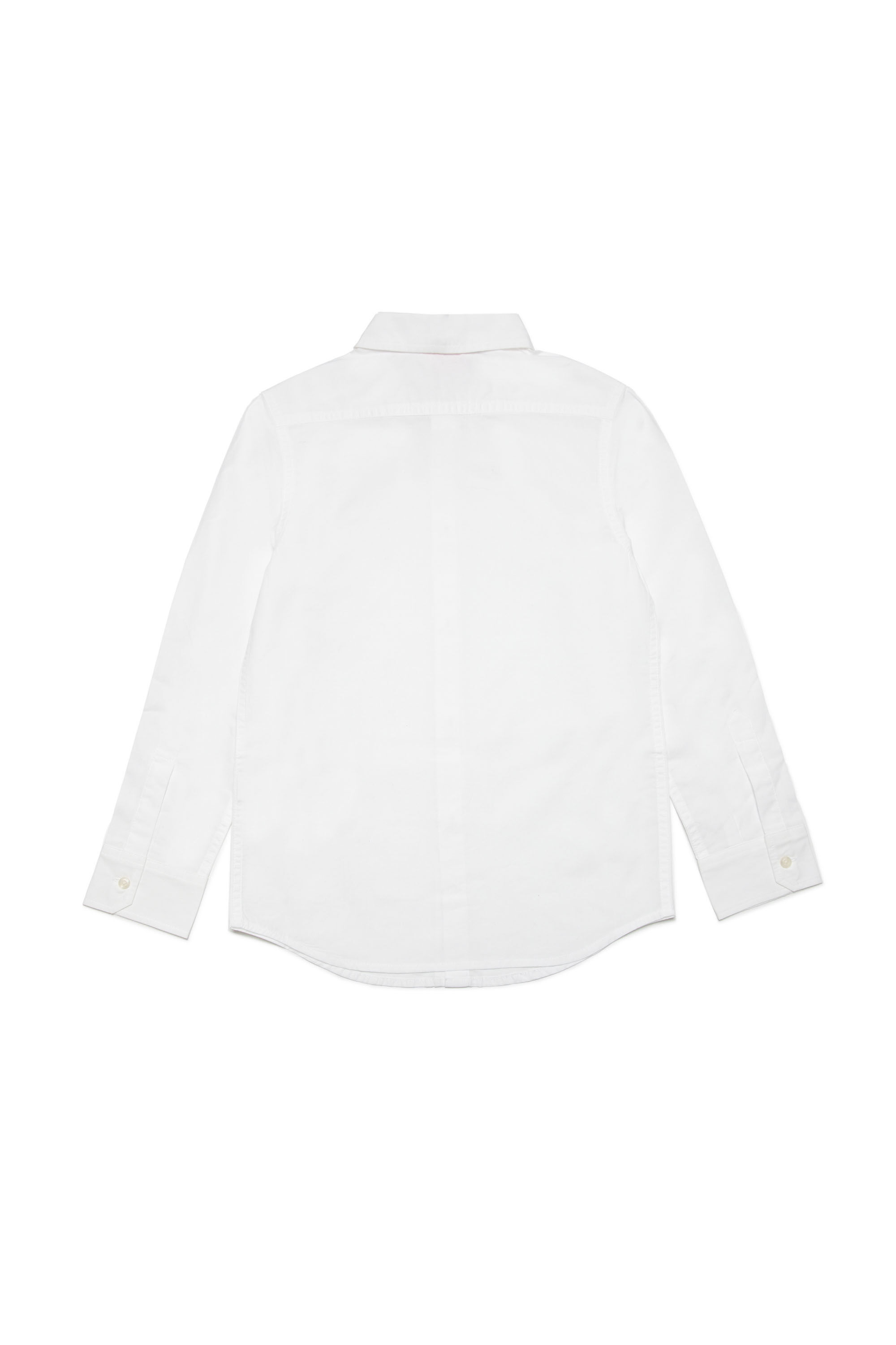 Diesel - CPING, Male's Cotton poplin shirt with logo collar in White - 2