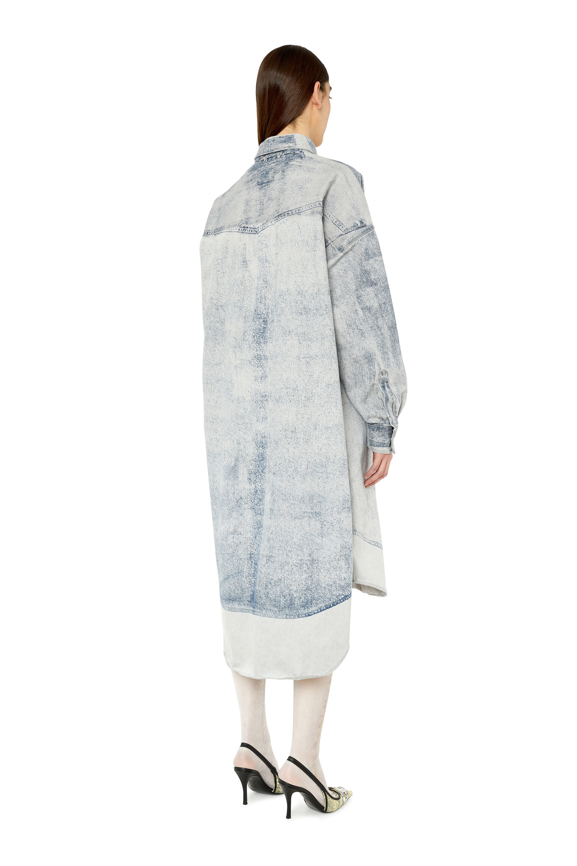 DE-DAVIS-L Woman: Denim shirt dress with misaligned print | Diesel