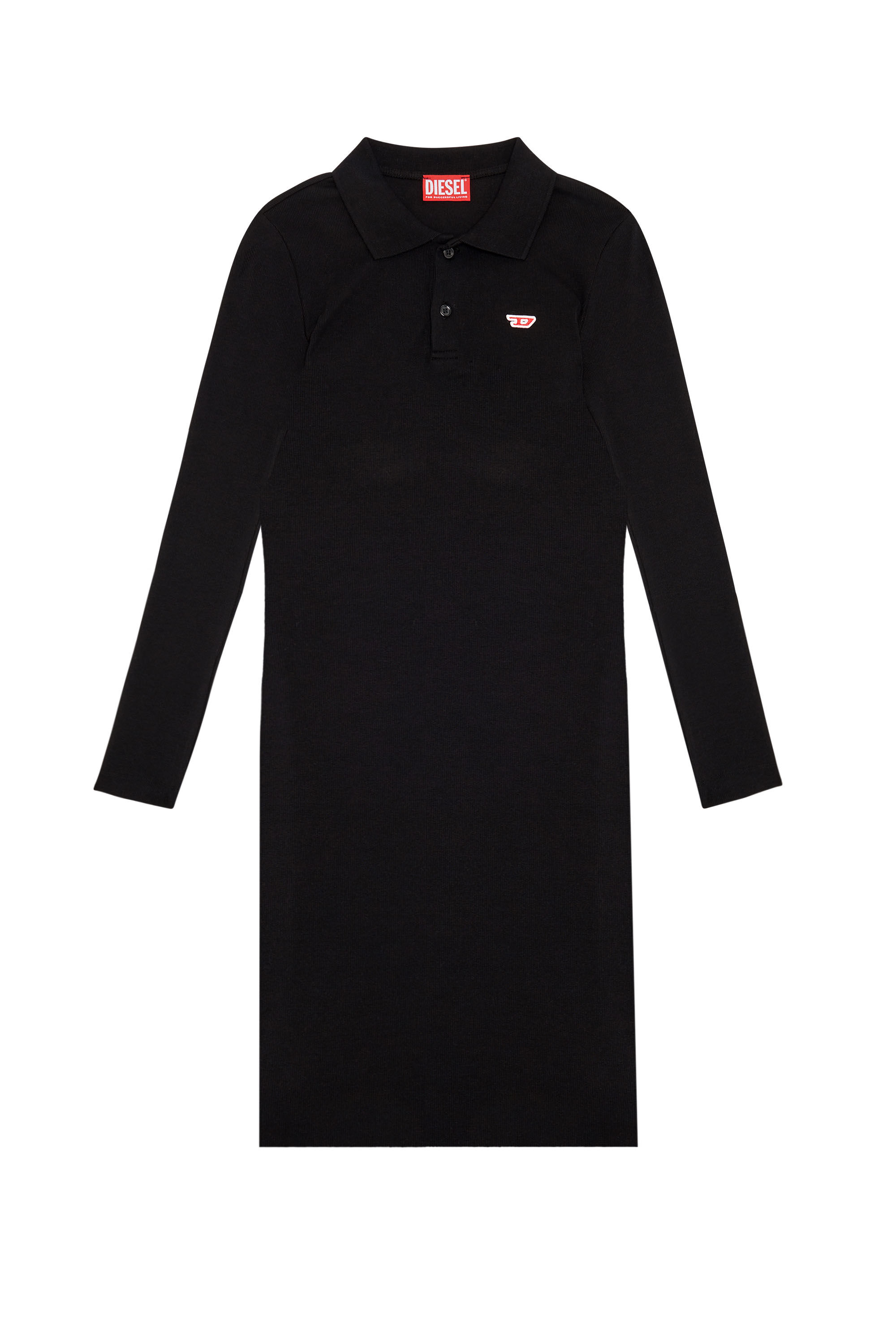 Diesel - D-RIBENNY-LS-D, Female's Bodycon polo dress in Black - 2