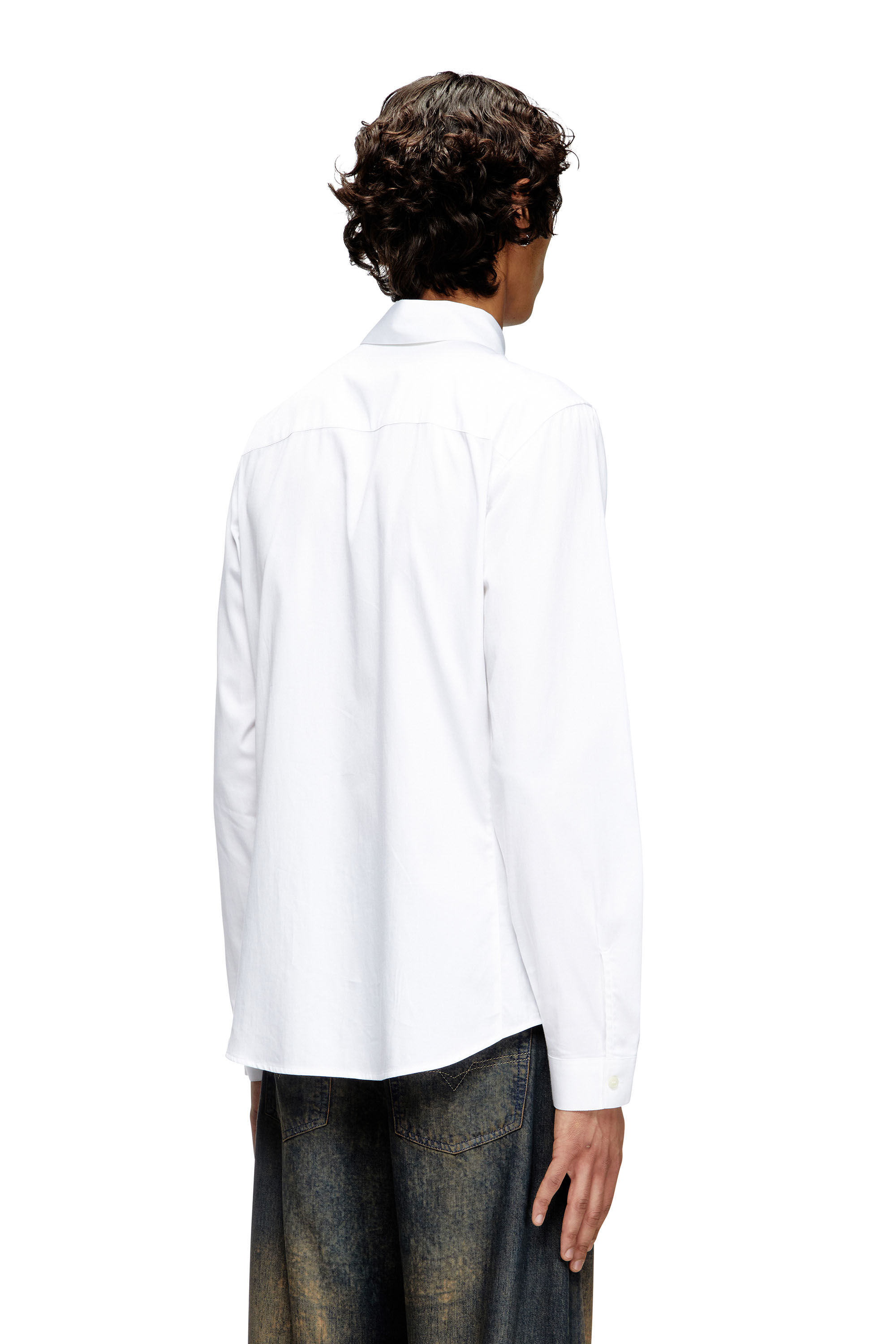 Diesel - S-FITTY-QFAV, Chemise avec broderie Oval D Homme in Blanc - 4