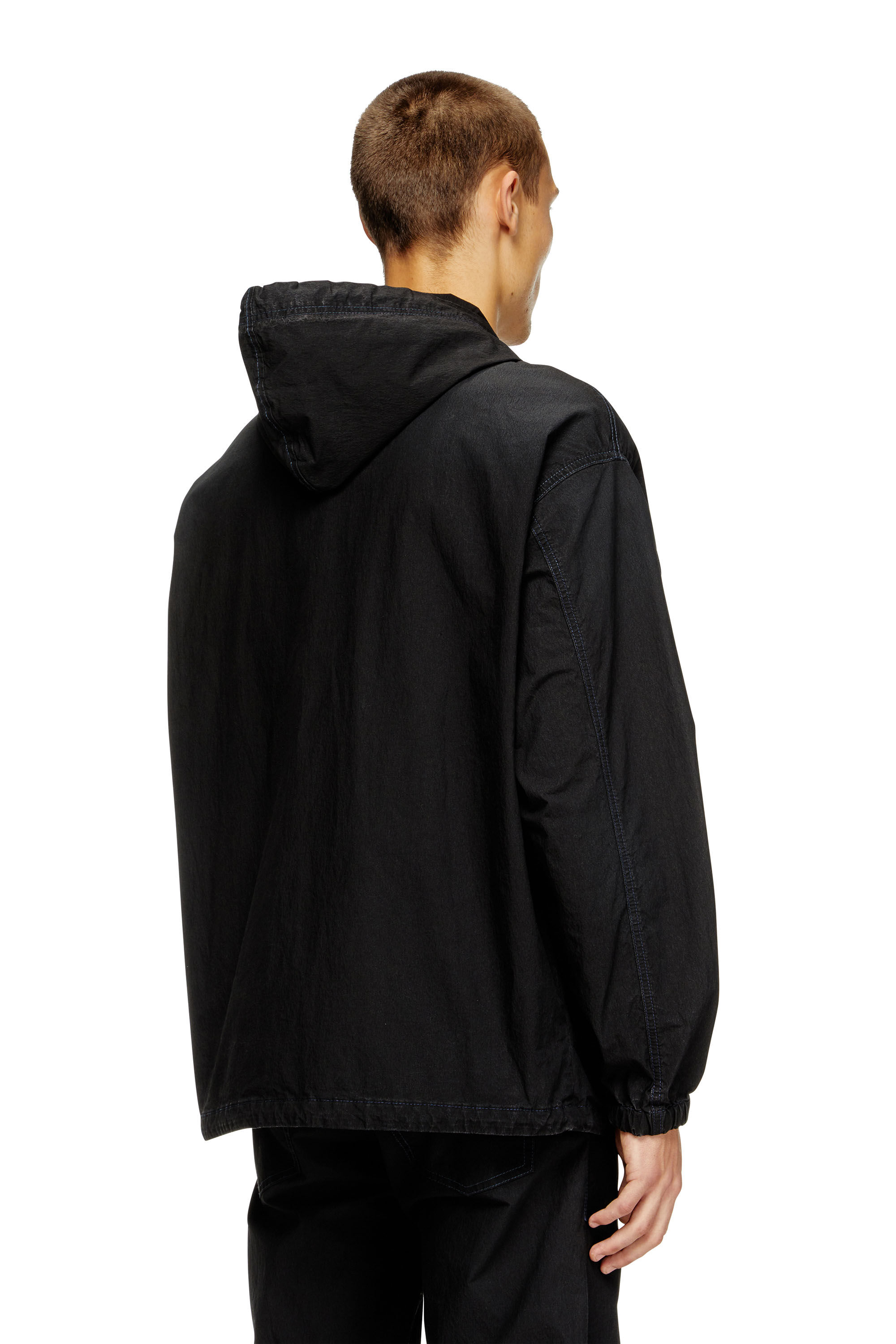 Diesel - D-WYNNY JOGG, Veste technique à capuche en tissu JoggJeans Homme in Noir - 4
