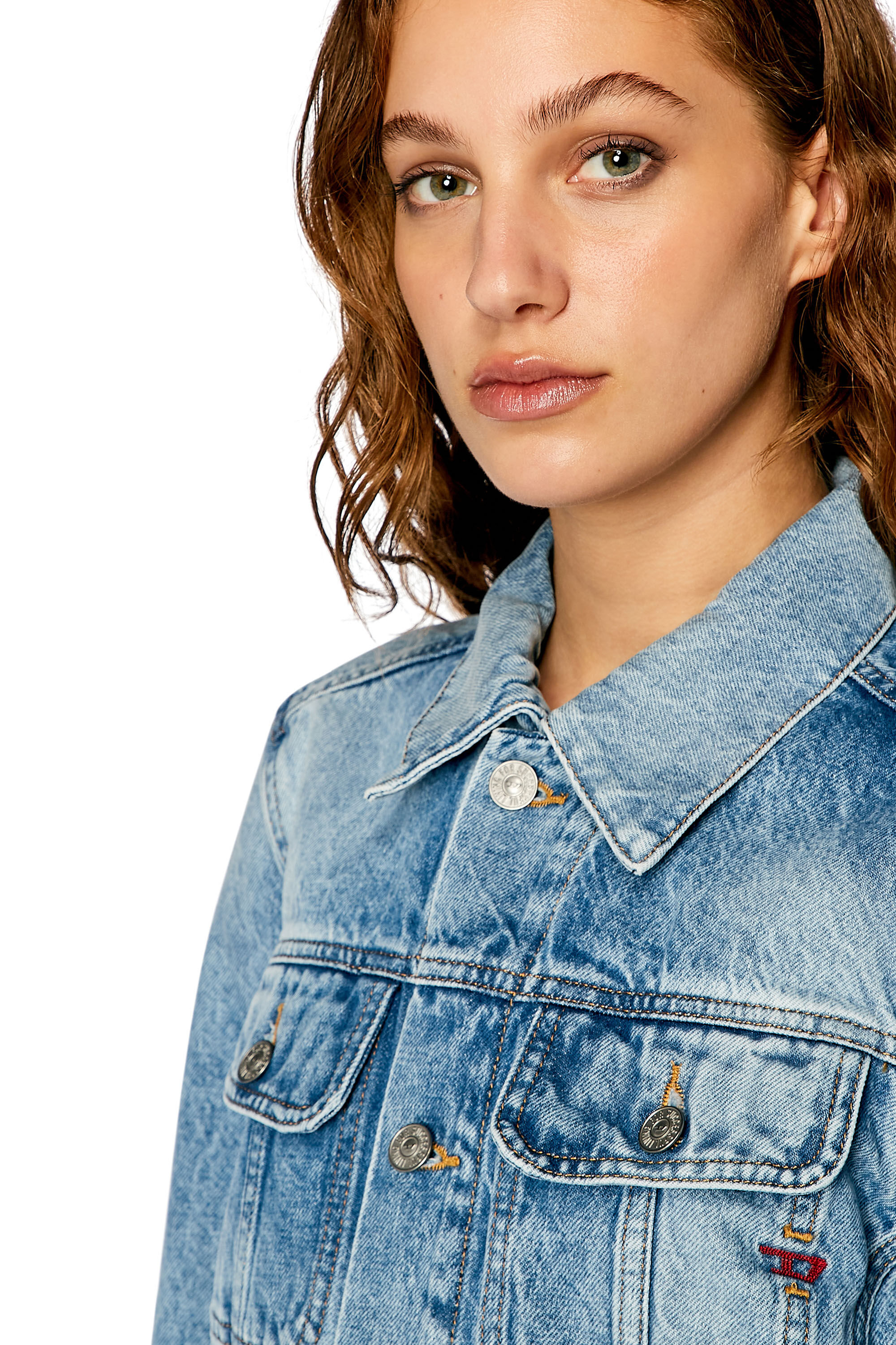 Diesel - DE-BONNY, Female's Trucker jacket in denim in Light Blue - 4