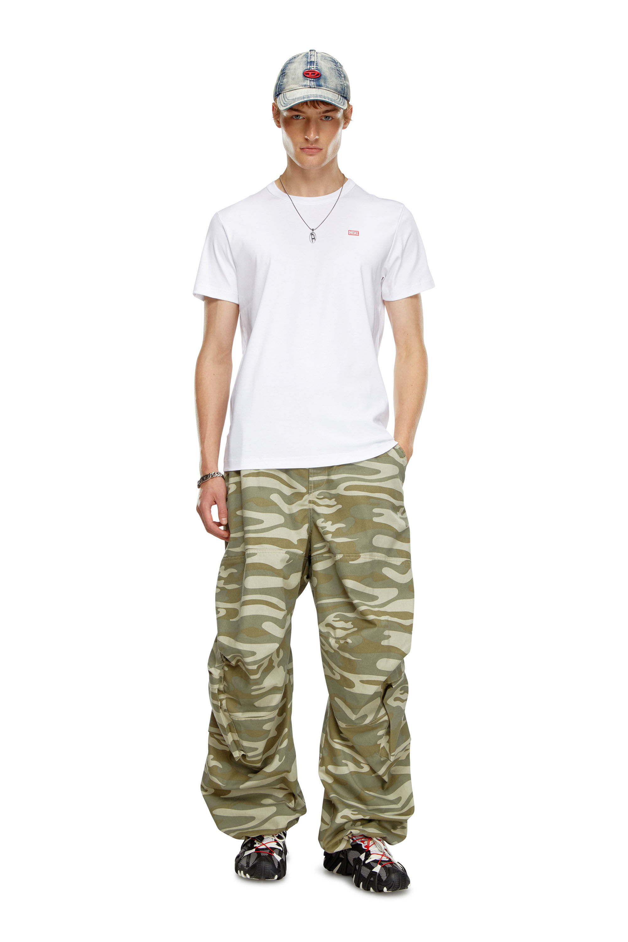 Diesel - T-MIEGOR-K77, Male's T-shirt in mercerised cotton in White - 1