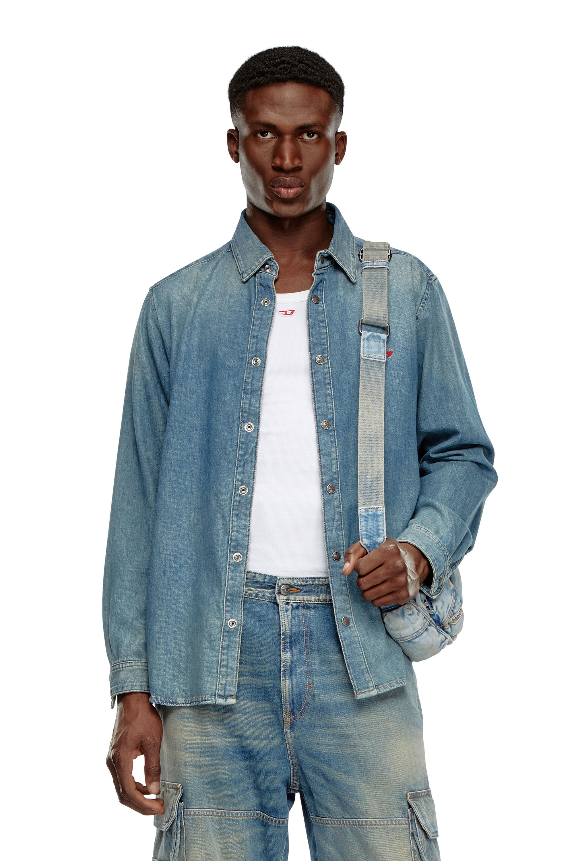 Chemise en denim Homme Bleu Diesel