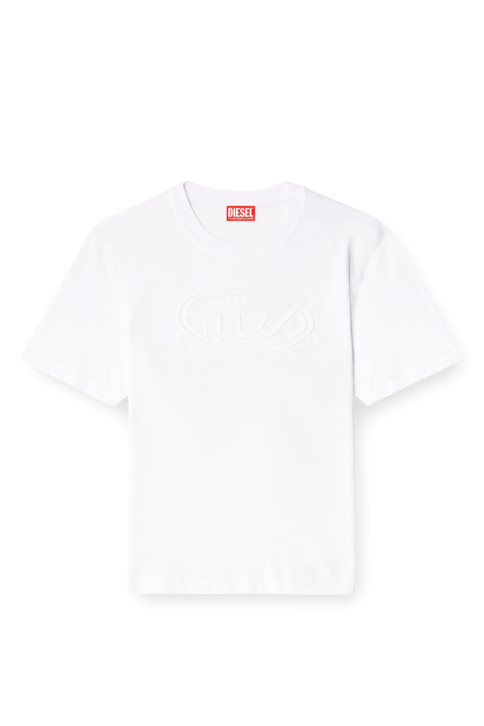 Diesel - T-ADJUST-BIGOVAL, Male's T-shirt with embossed Oval D in White - 2