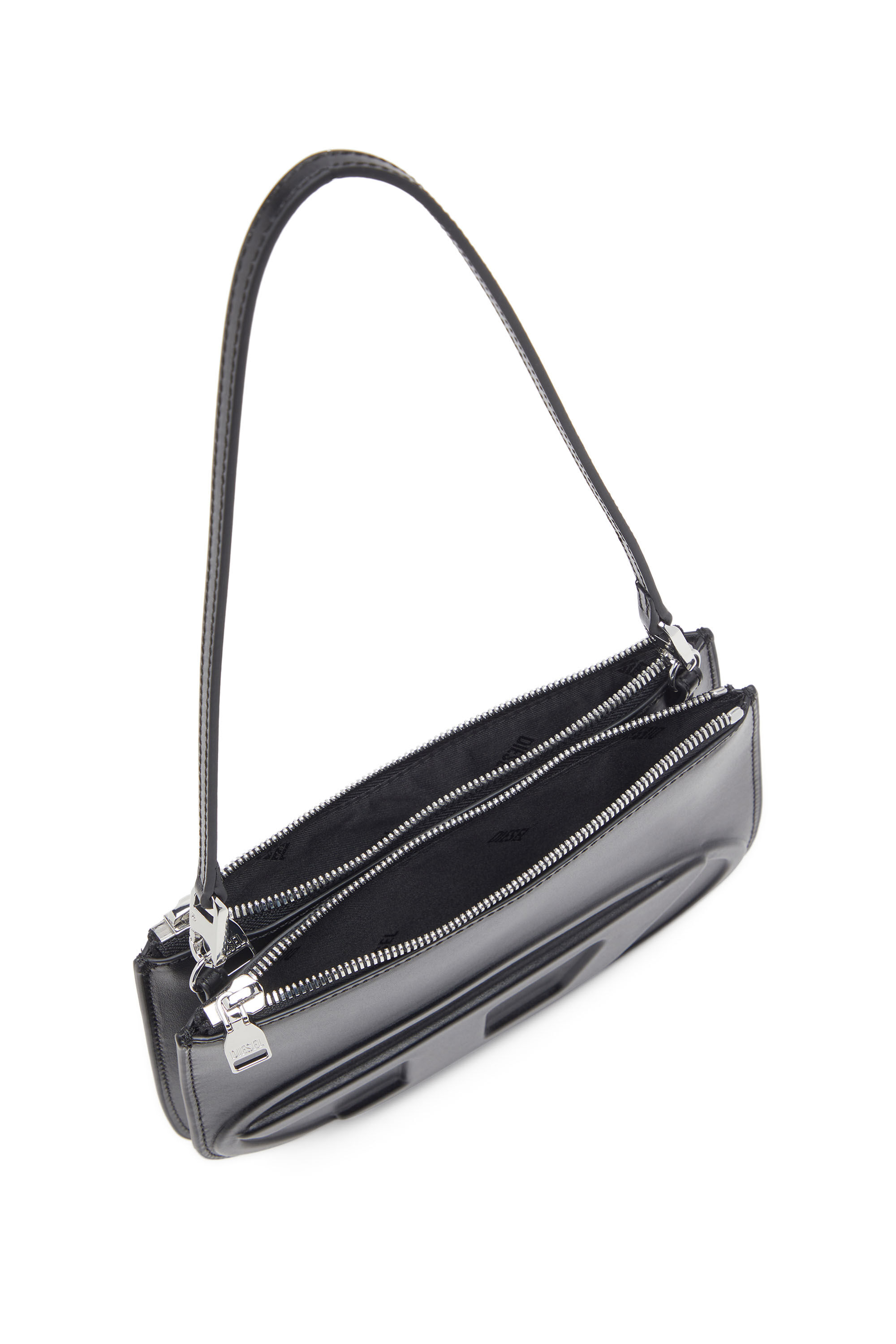 Diesel - 1DR TWIN, Female's 1DR Twin-Double-pouch shoulder bag in printed leather in Black - 2