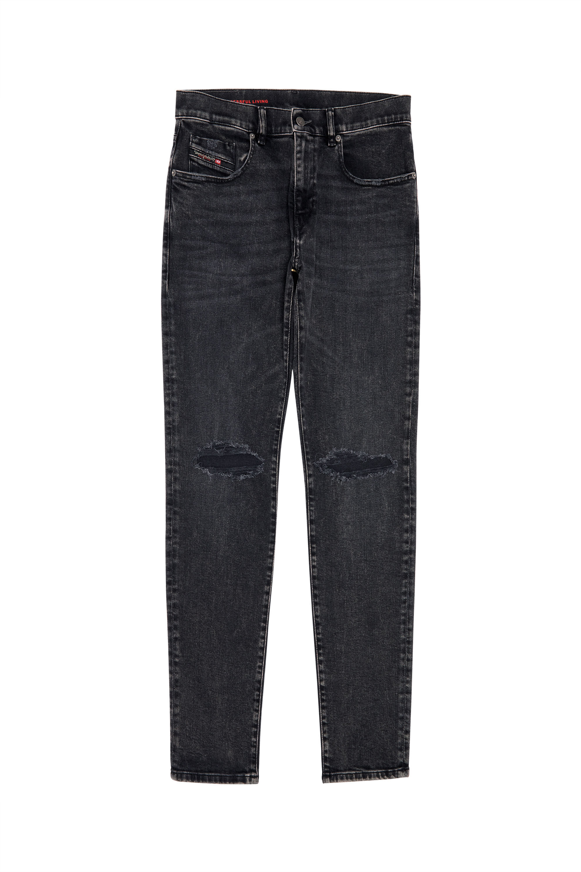 Diesel - 2019 D-STRUKT 09D19 Slim Jeans, Black/Dark Grey - Image 2