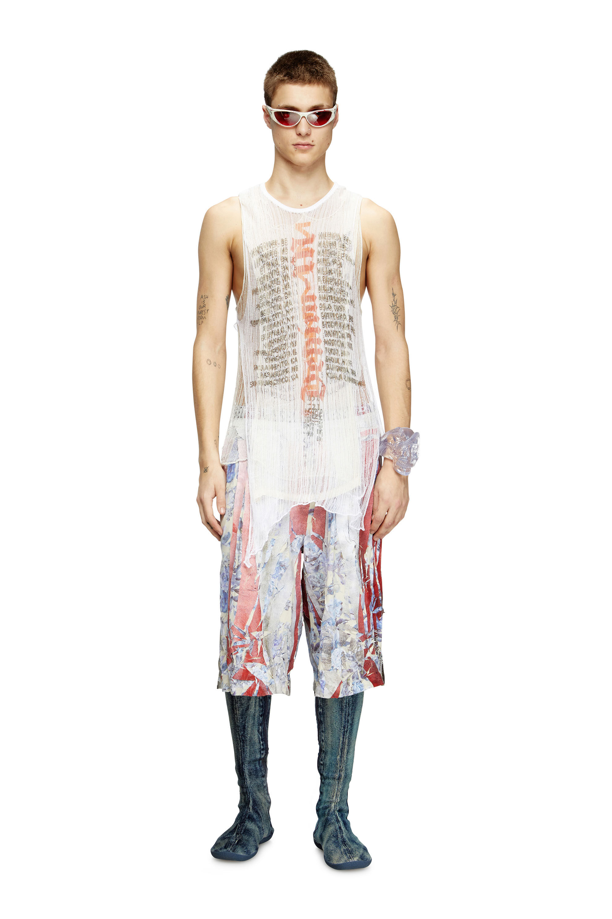 Diesel - P-HELGE, Short à motif floral avec surimpression craquelée Mixte in Polychrome - 1