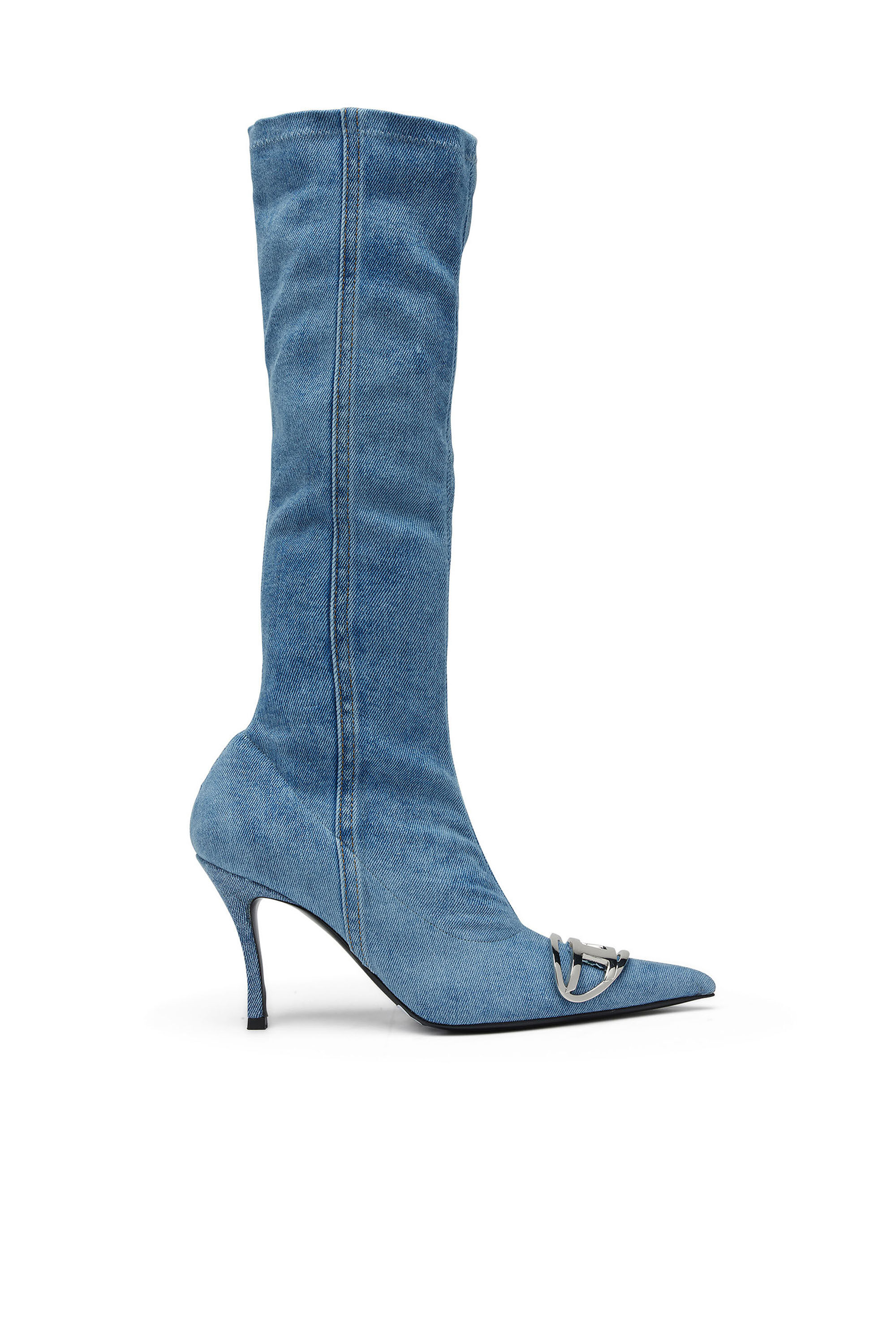 Denim high boots shop