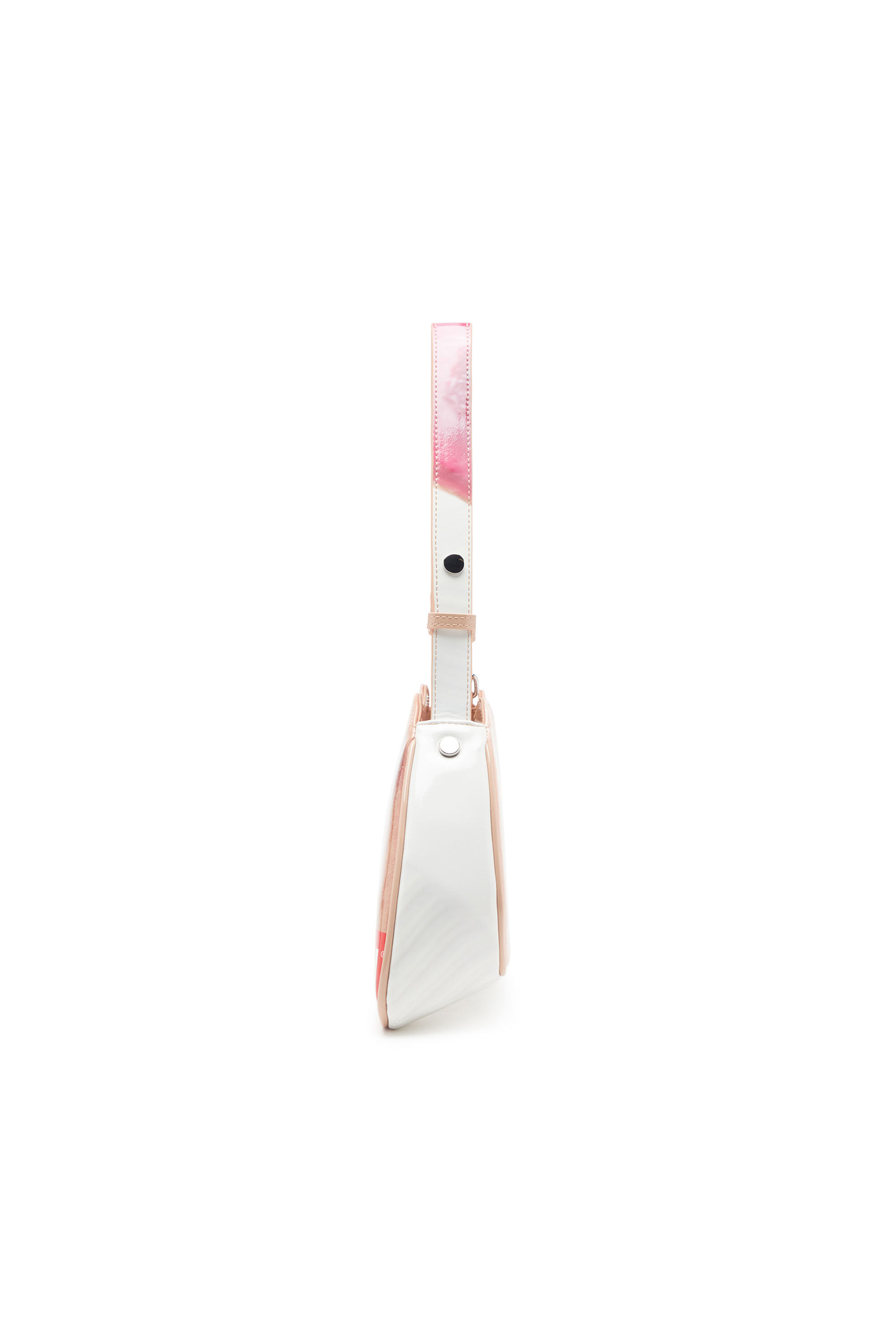 Diesel - PLAY SHOULDER, Female's Play-Shoulder bag in printed glossy PU in White - 4