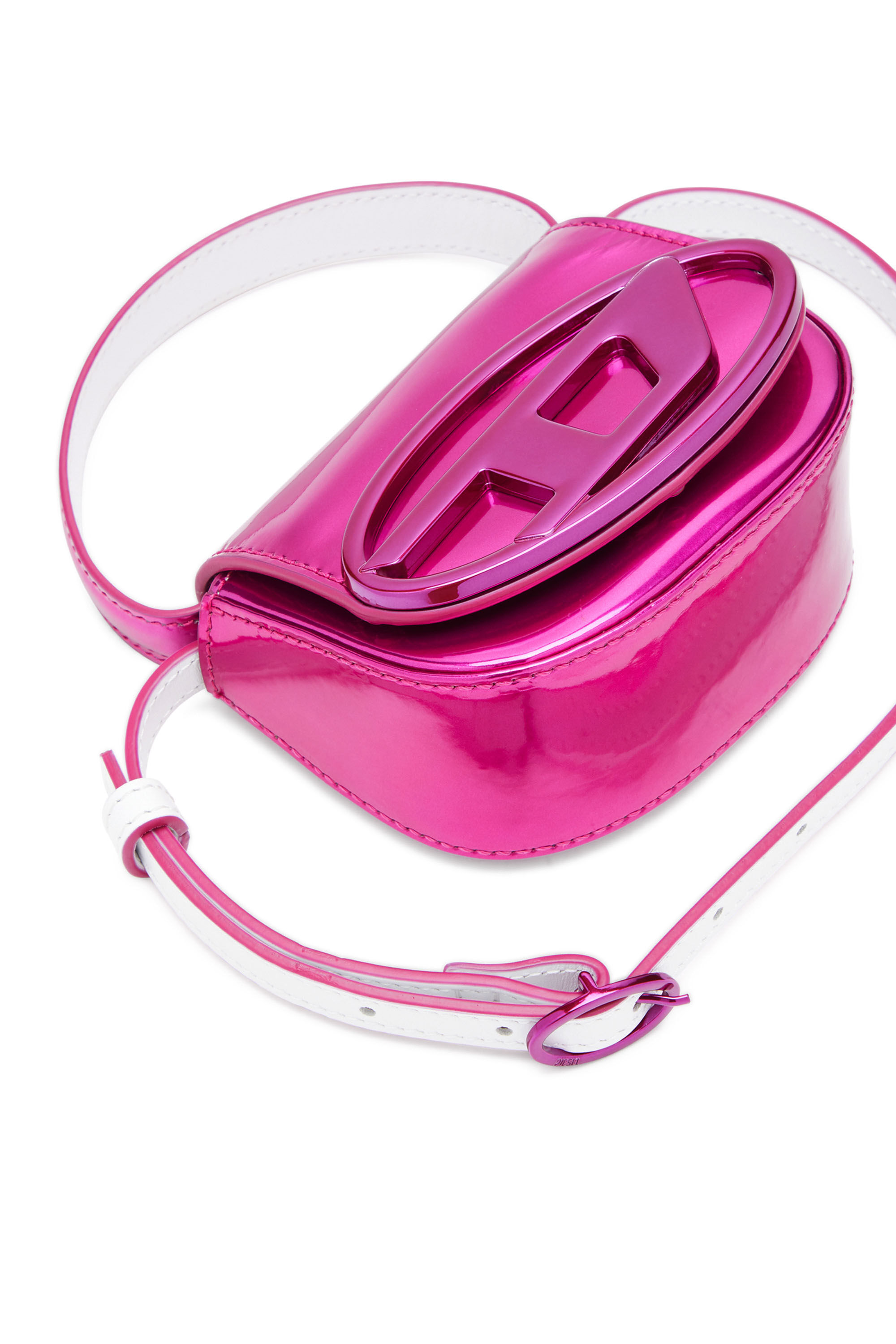 Women s Iconic mini bag in mirrored leather Pink Diesel
