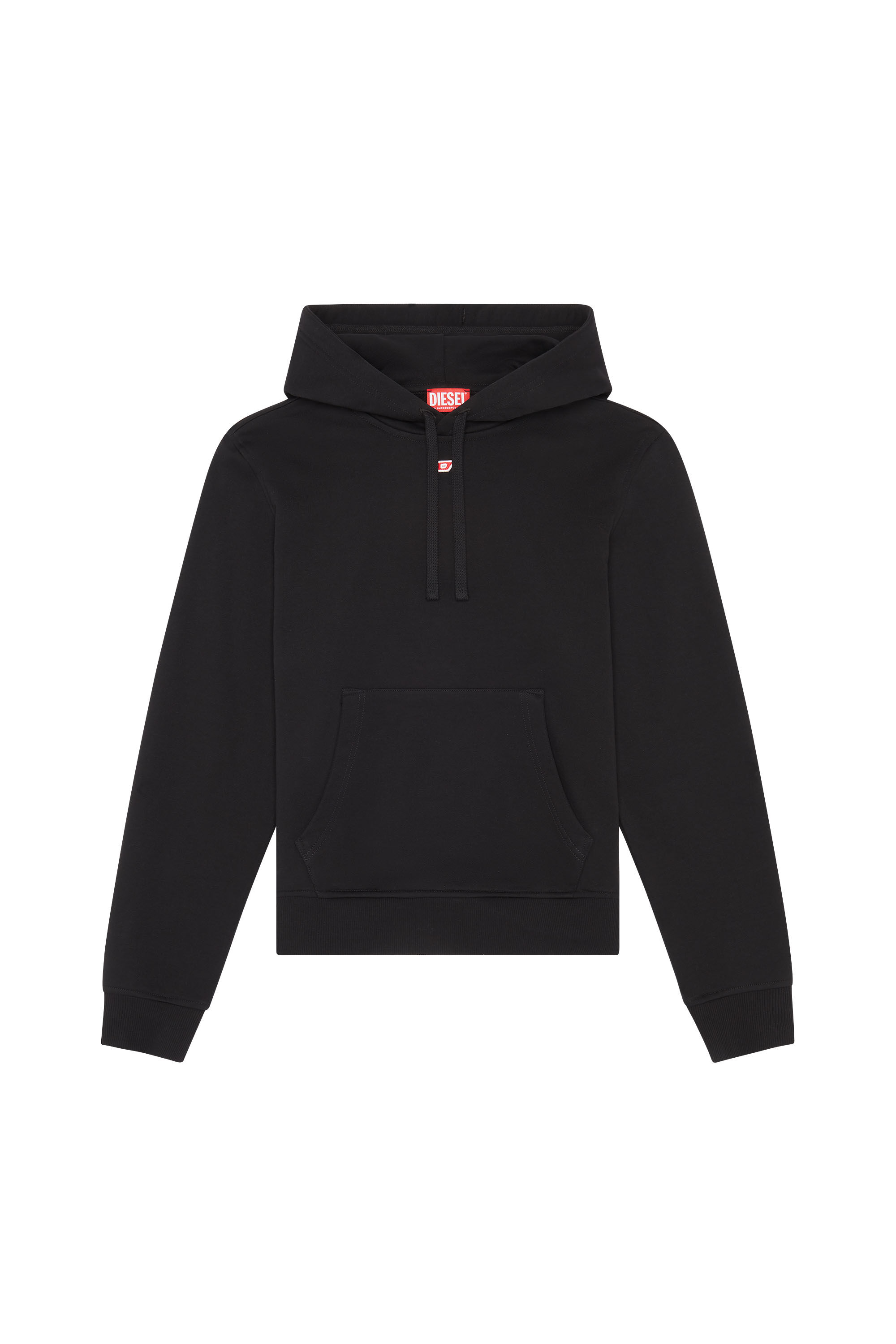 Diesel - S-GINN-HOOD-D, Female's Hoodie with embroidered D patch in Black - 2