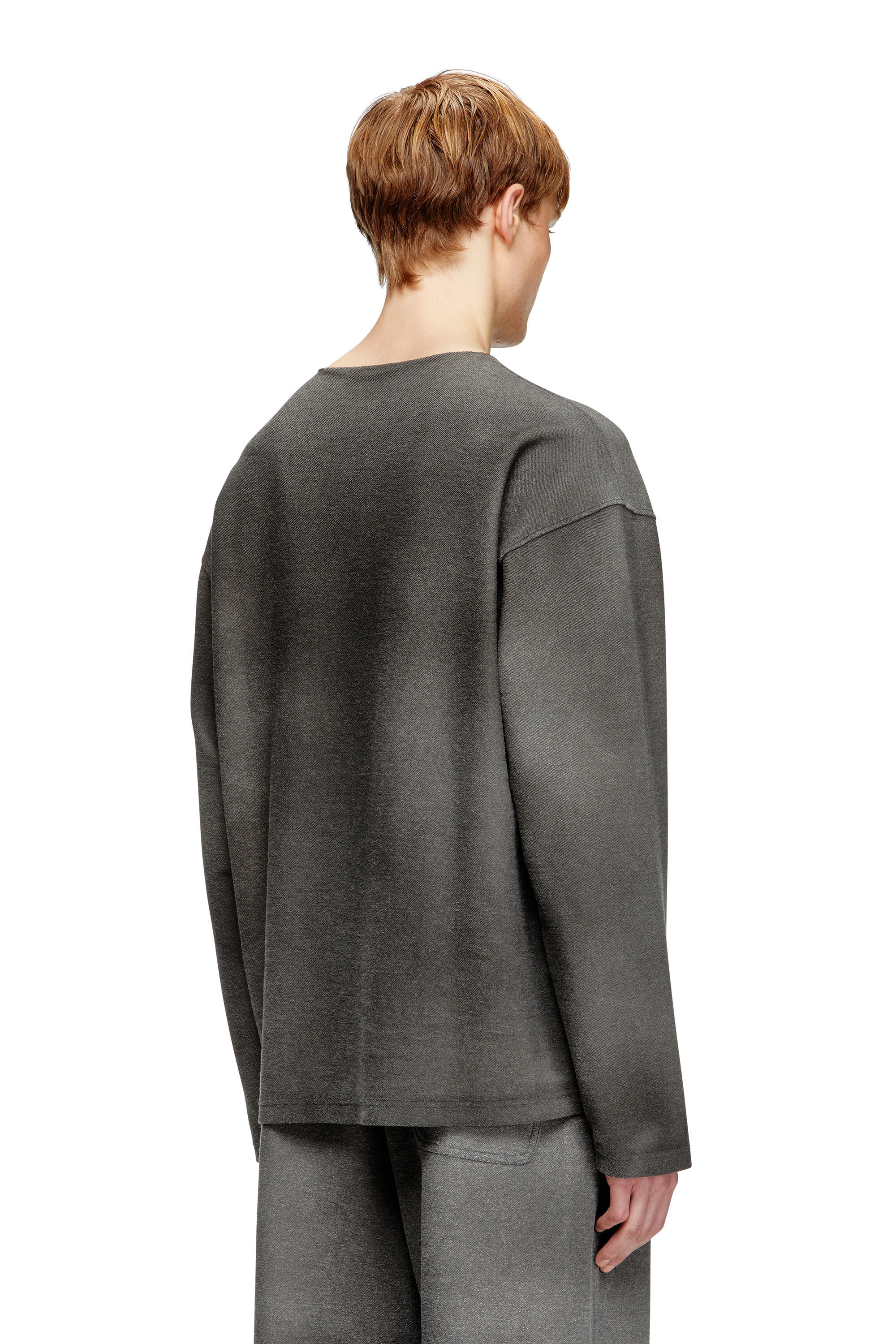 Diesel - S-RUBEN, Male's Sweatshirt with distressed front in Grey - 4
