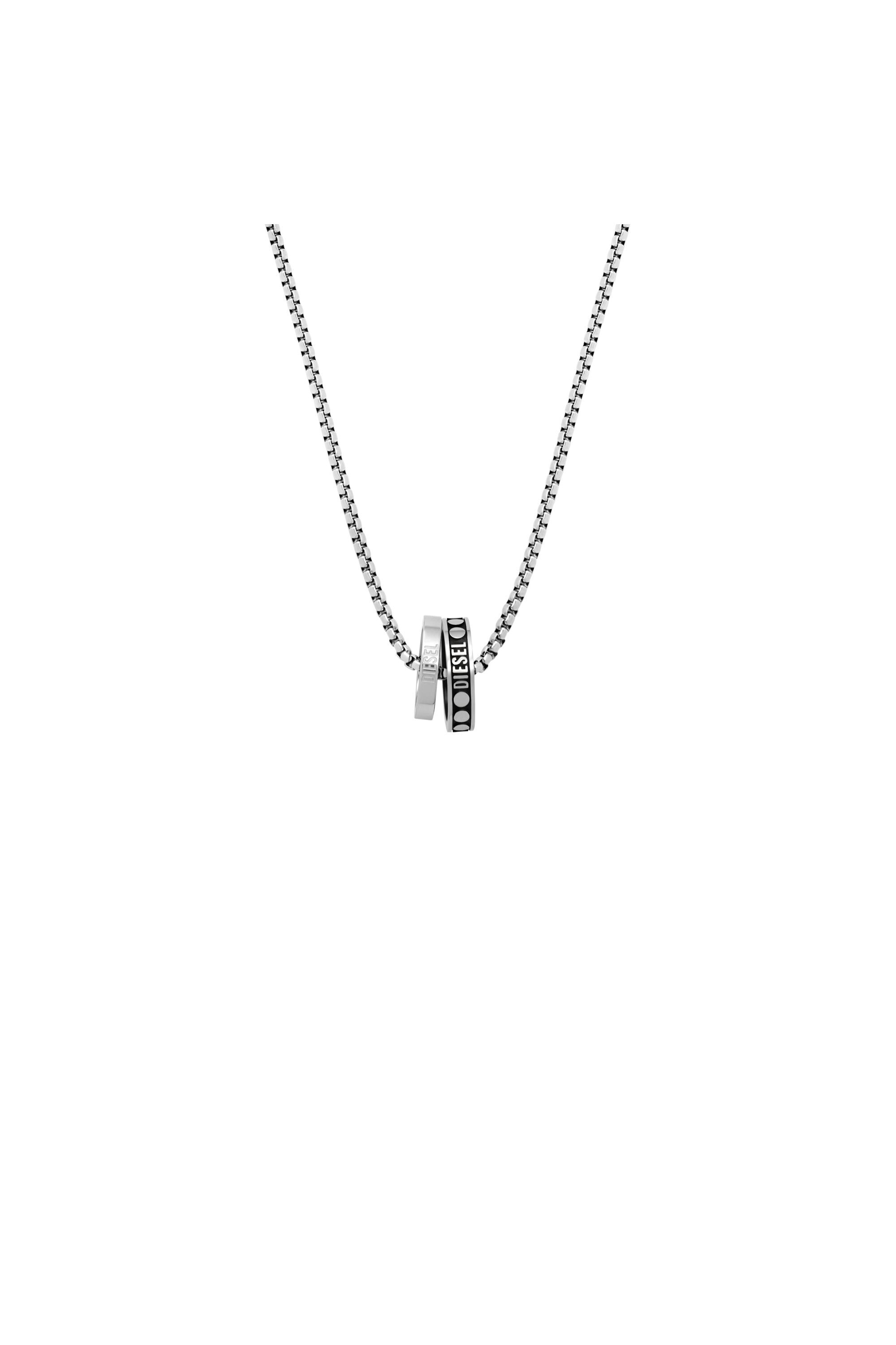 Diesel - DX1168, Male's Stainless Steel Double Pendant Necklace in Silver - 2