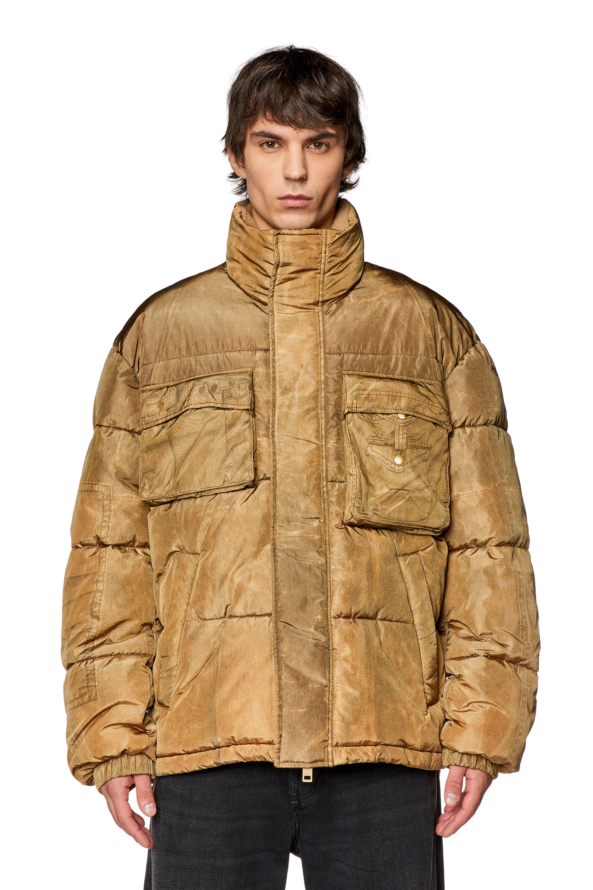 Men s Puffer jacket with jeans print W ROLFFUS Diesel