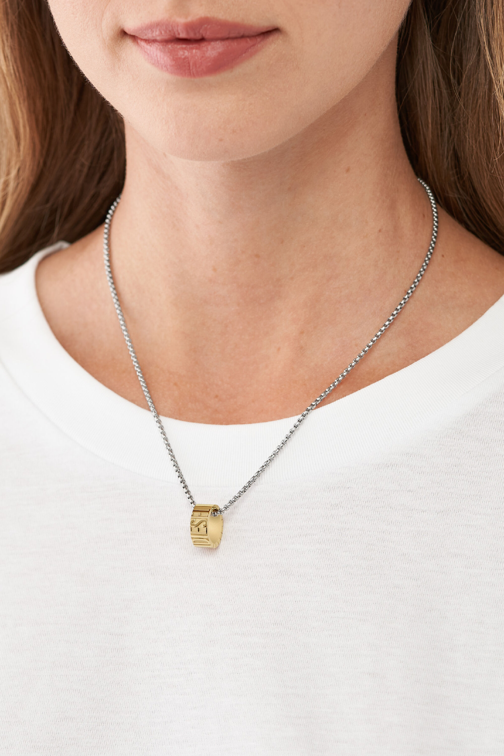 Diesel - DX1397, Male's Two-tone stainless steel chain necklace in Gold - 3